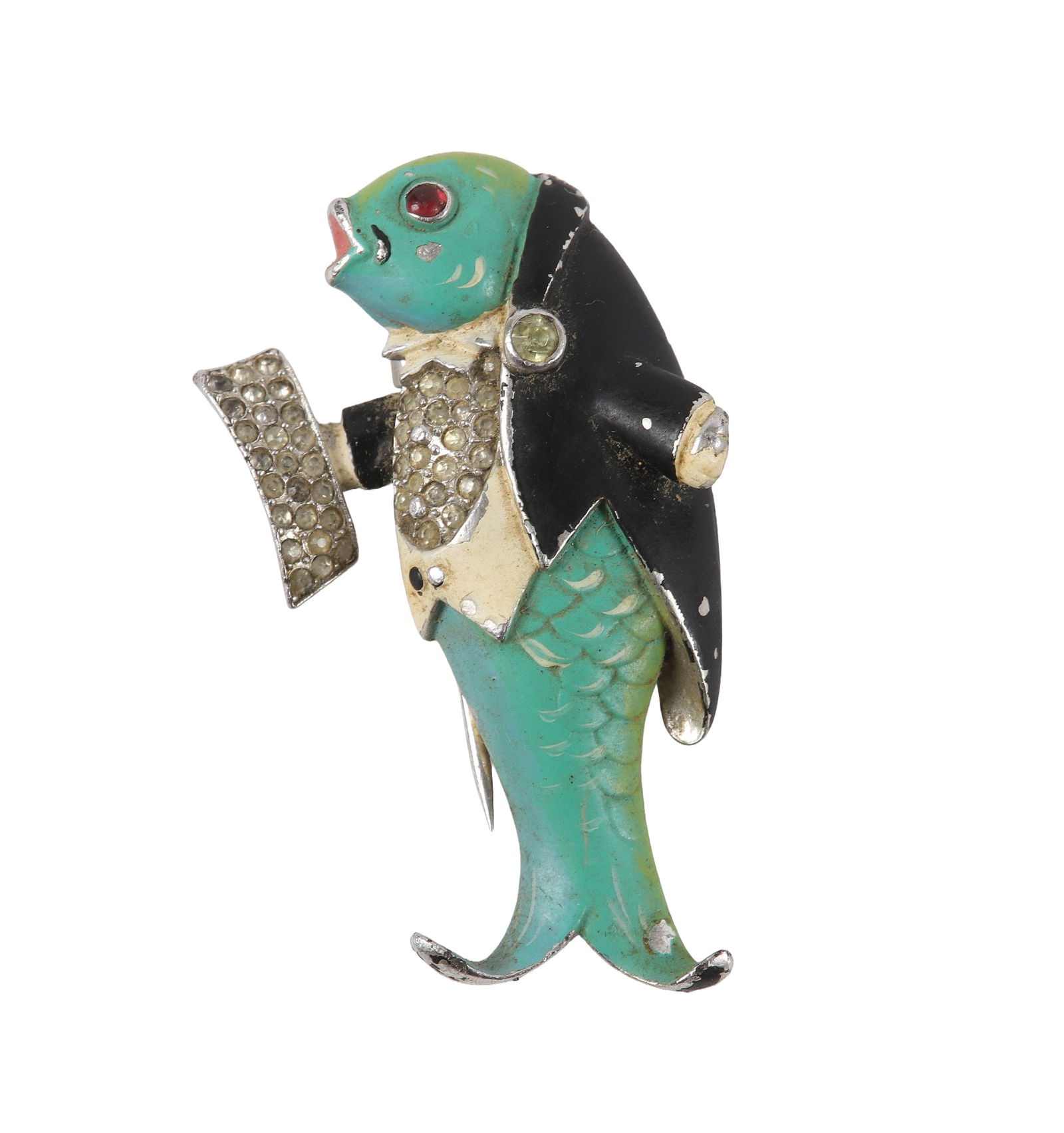 Signed Trifari Opera Singing Fish Brooch (1 of 9)