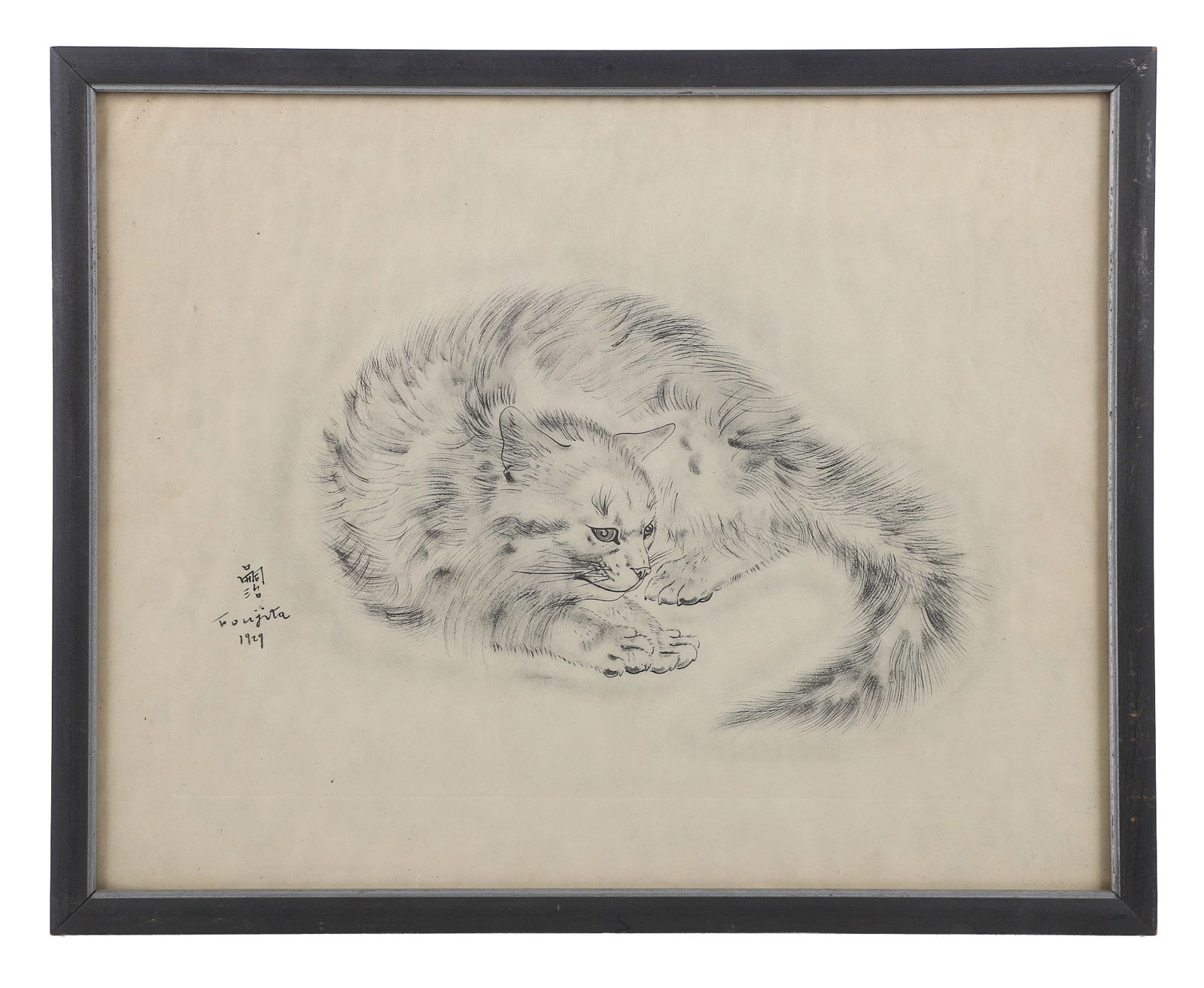 Leonard Tsuguharu Foujita, Cat Lithograph: French/Japanese, 1886-1968). "Christimiss" from A Book of Cats being Twenty Drawings by Foujita, New York: Covici Friede, 1930, signed in image. Note: Literature: Joseph, Michael (1897-1958). A Book o