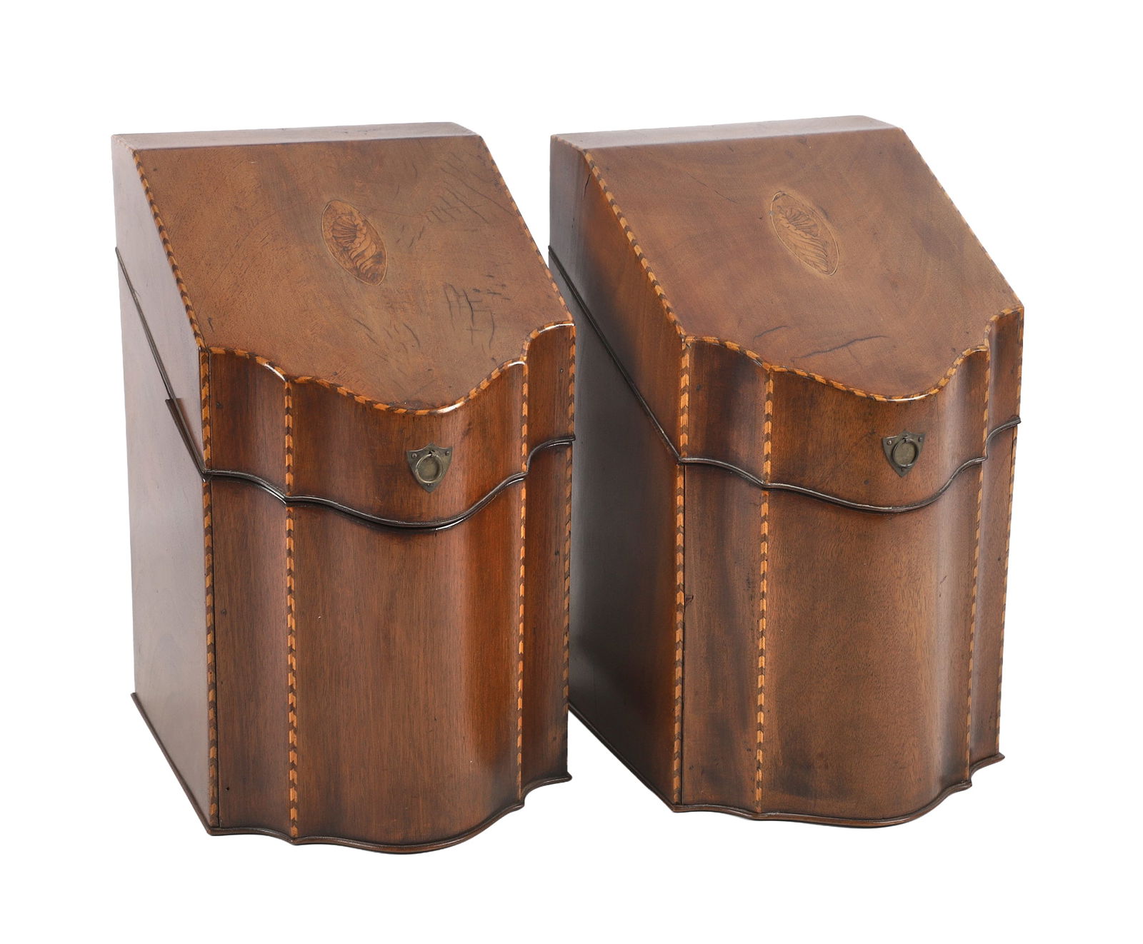 George III String Inlaid Mahogany Knife Boxes (1 of 13)