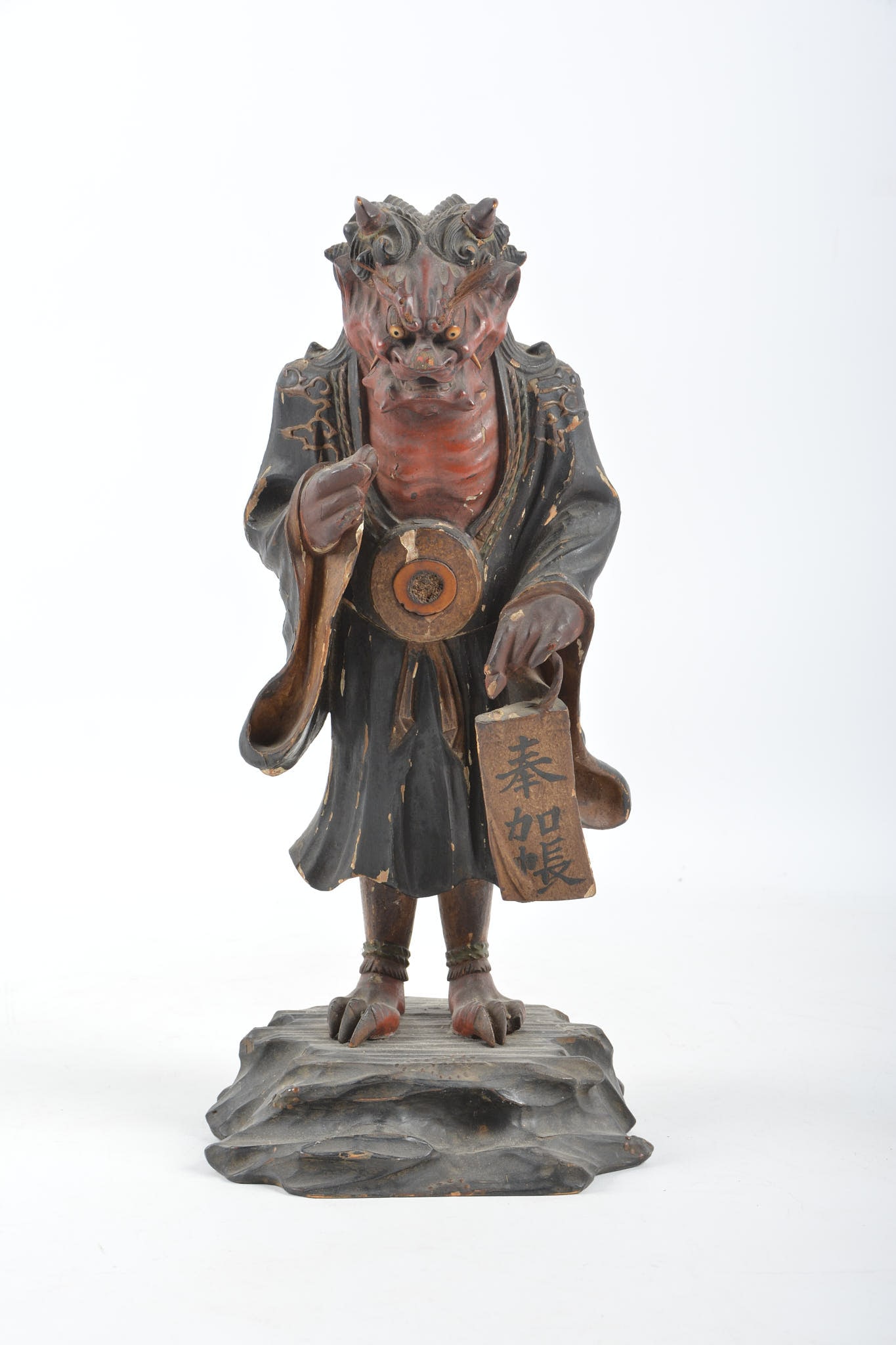 Japanese Meiji Period Figural Carved Wood Oni (1 of 9)