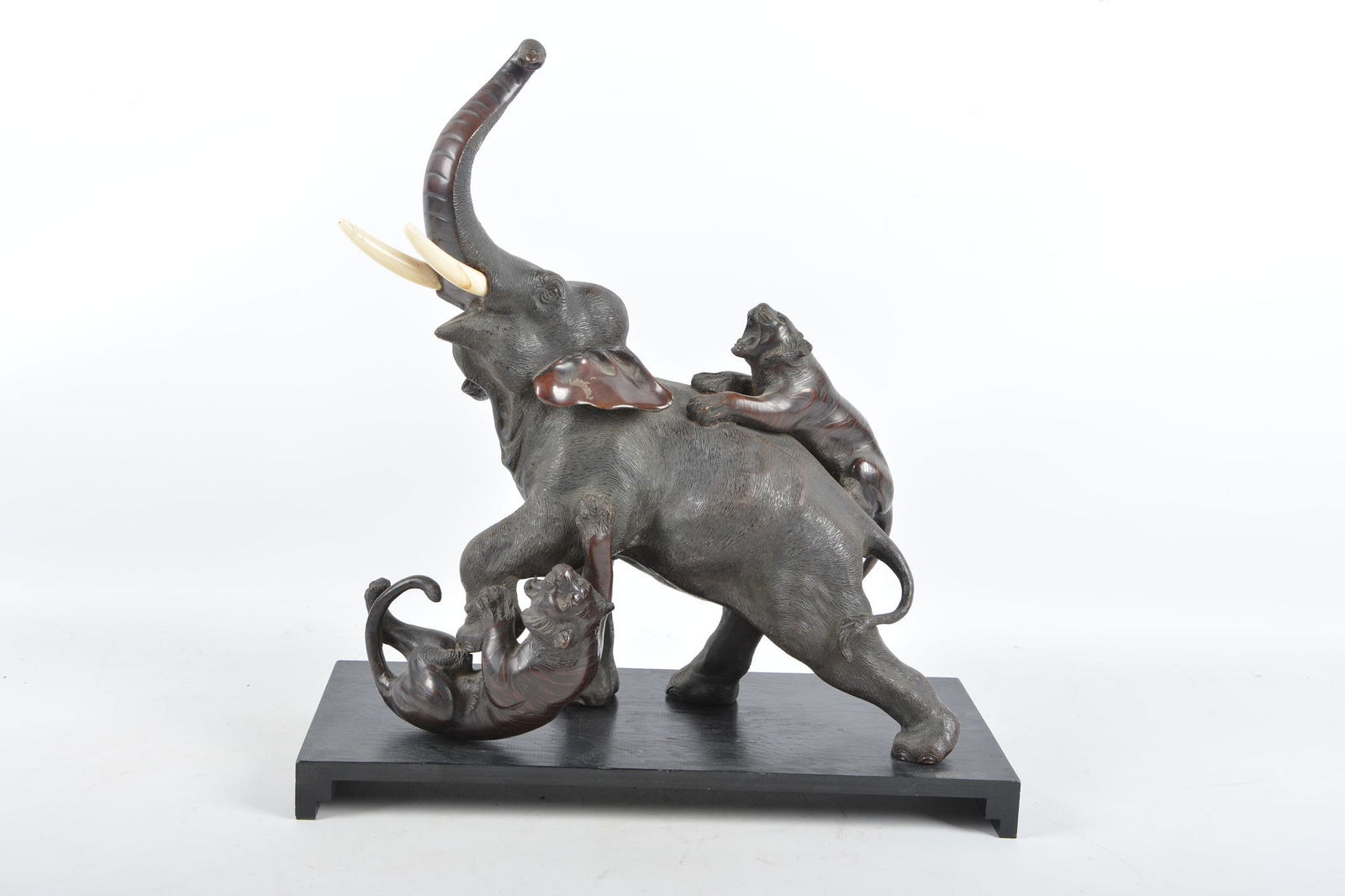 Meiji Period Japanese Bronze Elephant Okimono (1 of 10)