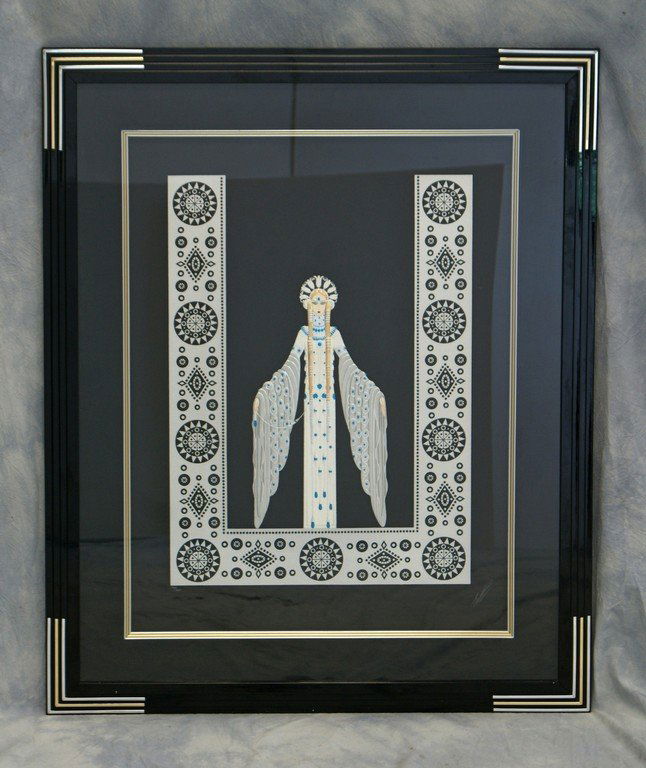 Erté, Romain de Tirtoff (23 November 1892 – 21 April: Erté, Romain de Tirtoff (23 November 1892 – 21 April 1990) Russian-French, Serigraph, "Byzantine", pencil signed and numbered 165/300, black lacquer framed and matted, sight size 25-1/2" x 19"