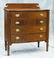 Mahogany New England Sheraton turret corner 4 drawer