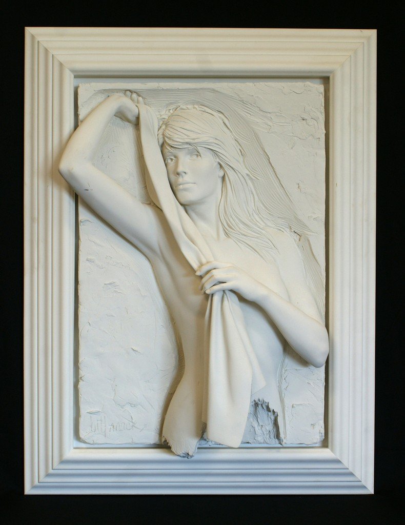 Bill Mack (b. 1949) American, Erin Taylor Editions: Bill Mack (b. 1949) American, Erin Taylor Editions bonded sand relief sculpture of a nude, overall 44 1/2" x 33 1/2", signed lower left, numbered 33/95