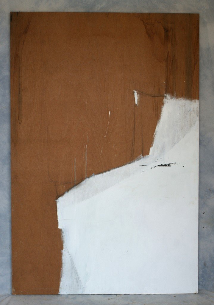 Tom Bostelle, American, PA, 1921-2005, o/l, Study for a: Tom Bostelle, American, PA, 1921-2005, o/l, Study for a white abstract, 72"x48"bears estate stamp and accompanied by a letter of authenticity from the artist's son.