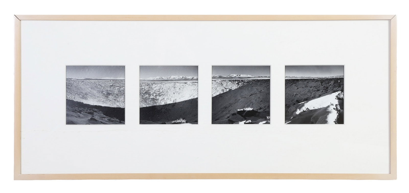 Fogel, Harris (American 20th C): Harris Fogel American 20th C Crater from Underground, 1987 Gelatin silver print, series of 4 in one frame Photograph polyptych of a caldera. Framed under glass. Image Height: 6 in, Image Width: 6 in,