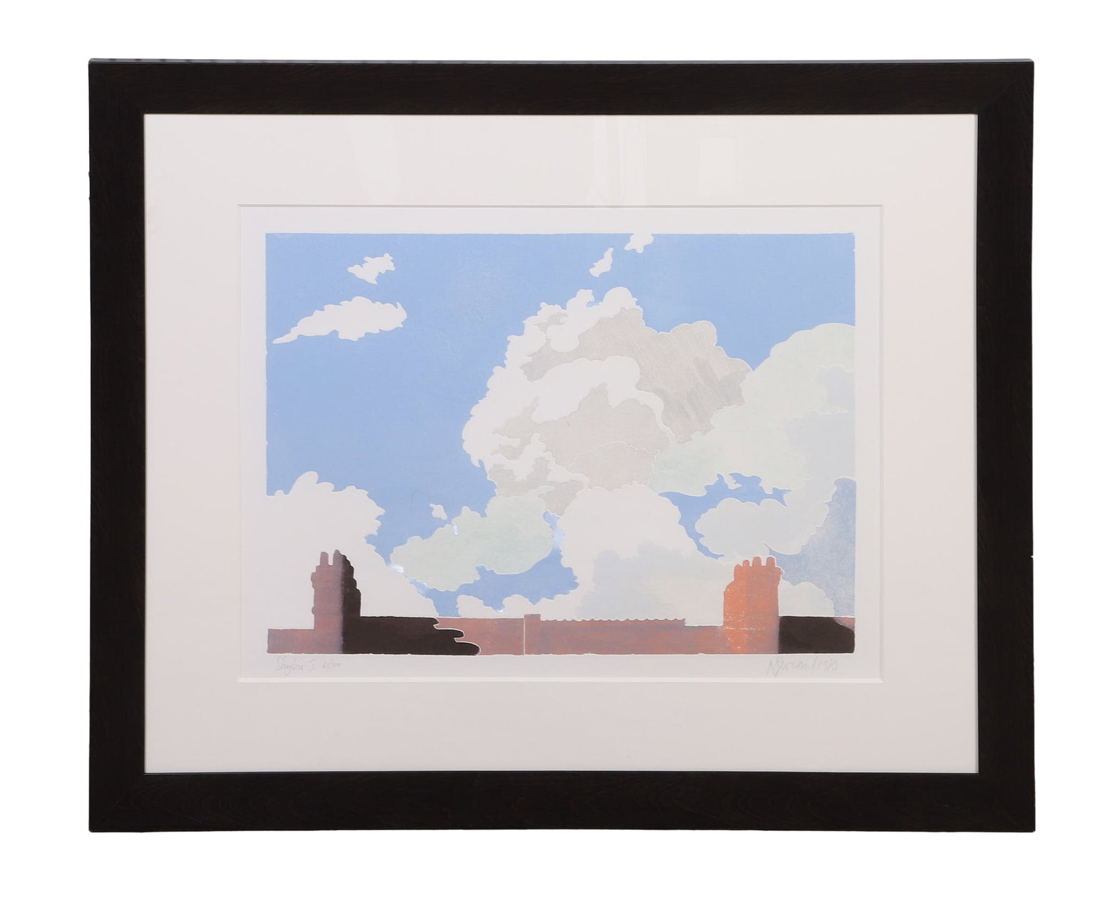 Newcomb, Barbara (American 1936-2020): Barbara Newcomb American 1936-2020 Skyline I Etching Of an edition 61/100. Signed and dated 1980 lower right.