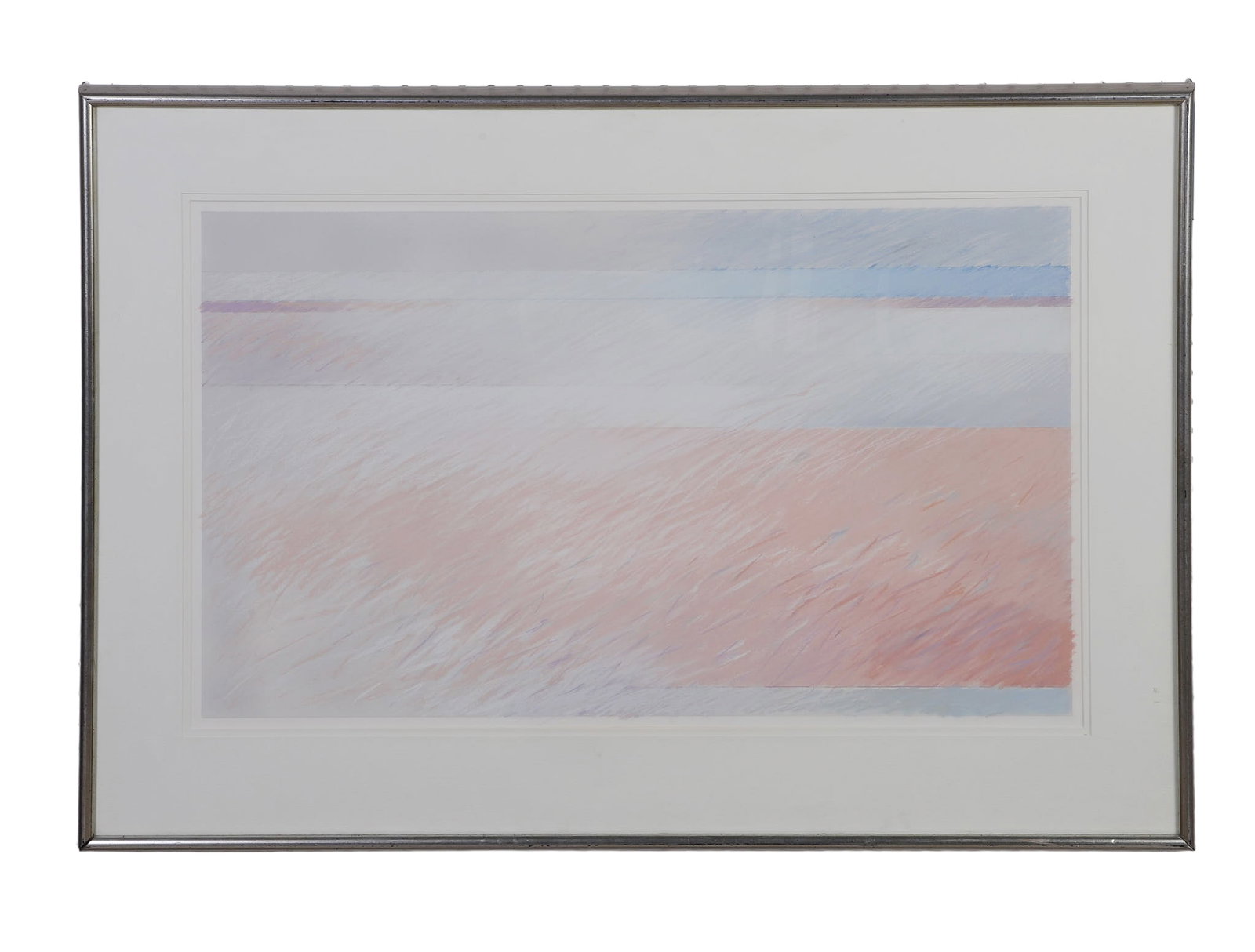 Pastel Composition Pastel: Julia Contacessi, Attr., Pastel Composition Pastel coastal landscape on paper. Artist unknown. Framed under glass. Image Height: 18 in, Image Width: 30 in, Framed Height: 25 1/2 in, Framed Width: 37