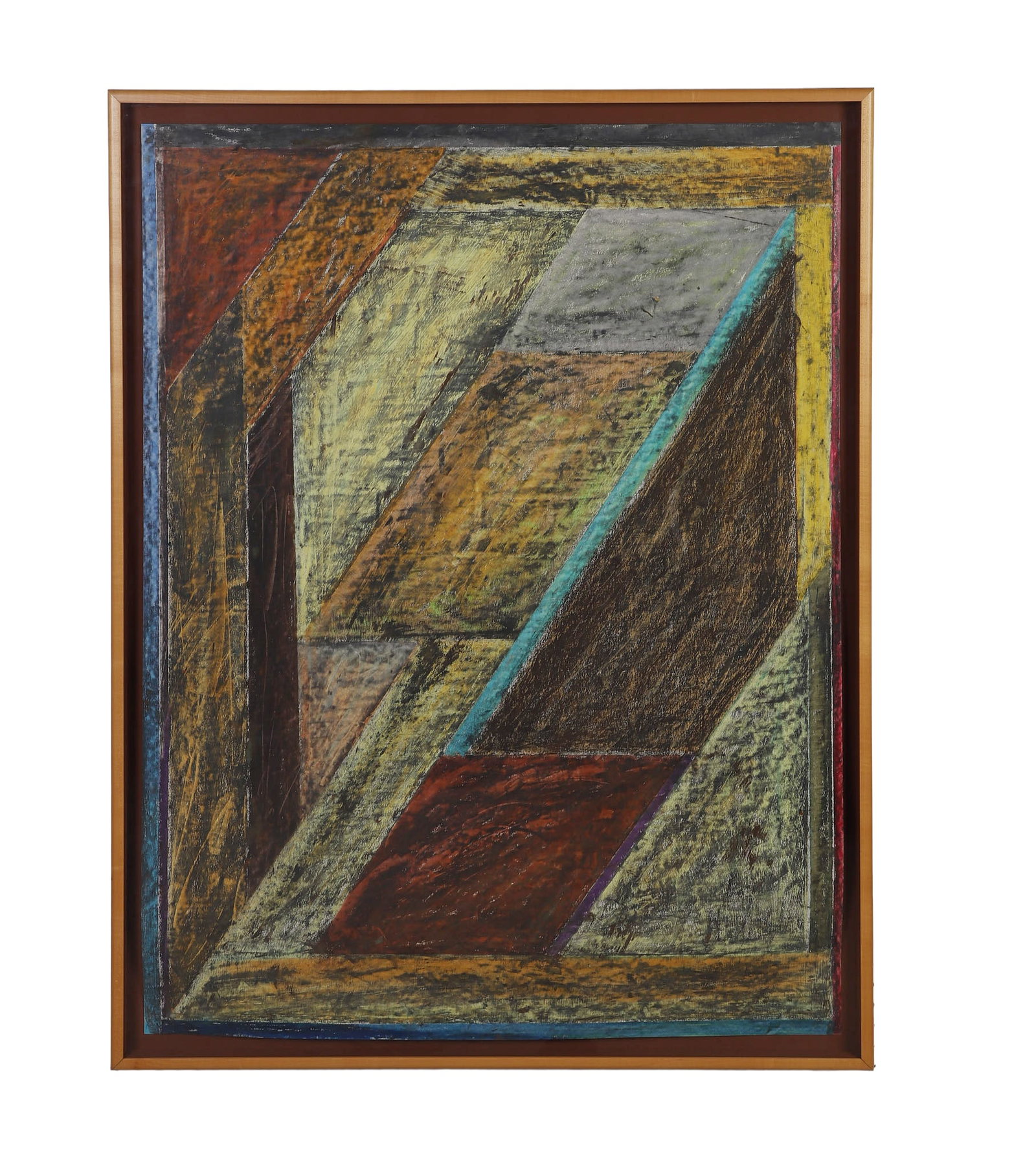 Martin, Vance (American 20th C): Vance Martin American 20th C Untitled #114 Oil pastel Framed under glass. Image Height: 46.5 in, Image Width: 34.5 in, Framed Height: 49 in, Framed Width: 38 in
