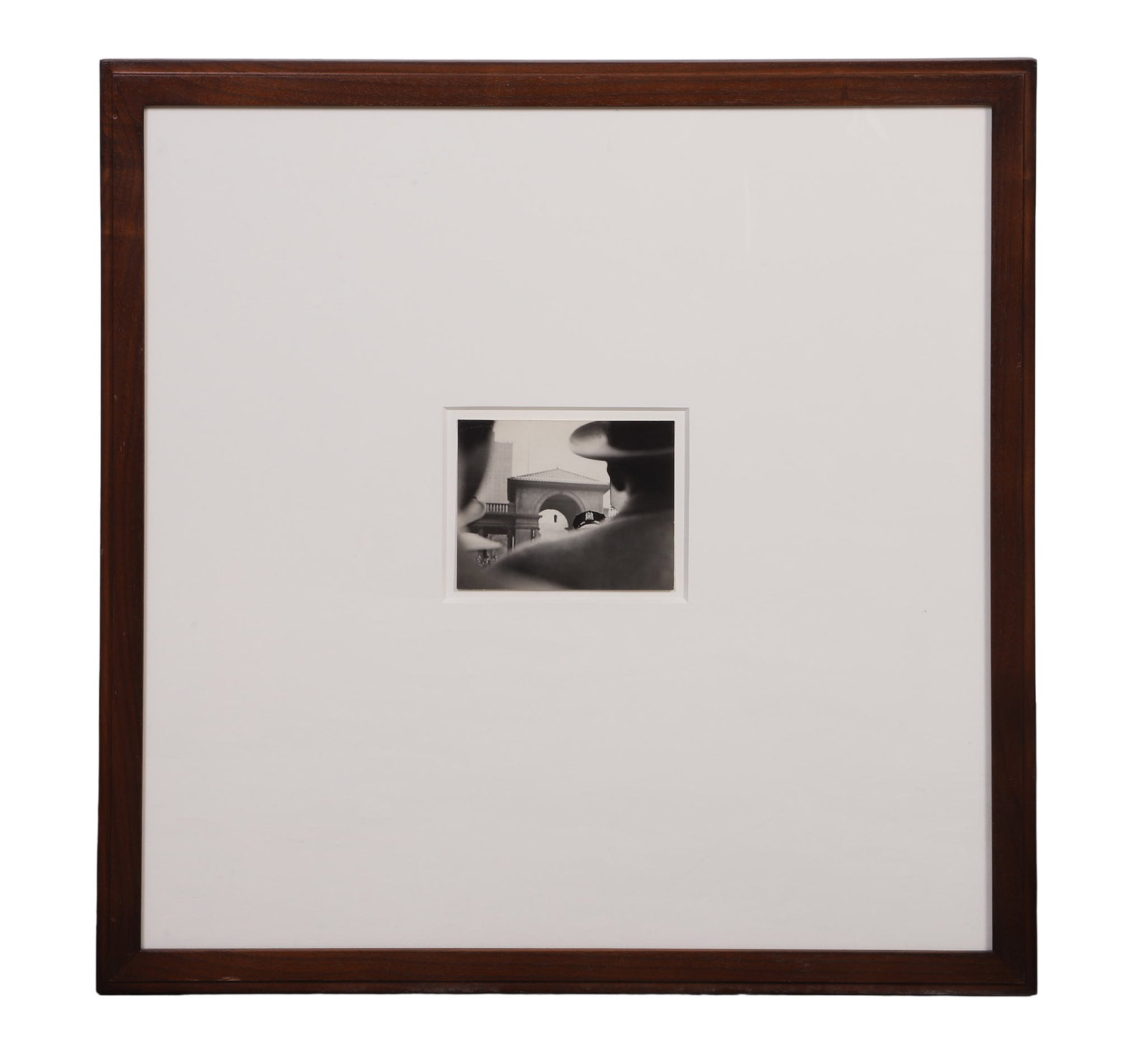 Liebling, Jerome (American 20th C): Jerome Liebling American 20th C Cop's Hat, Union Square, New York on May Day, 1948 Gelatin silver print, vintage. Framed under glass. Bearing Jerome Liebling Photography label on obverse. Image
