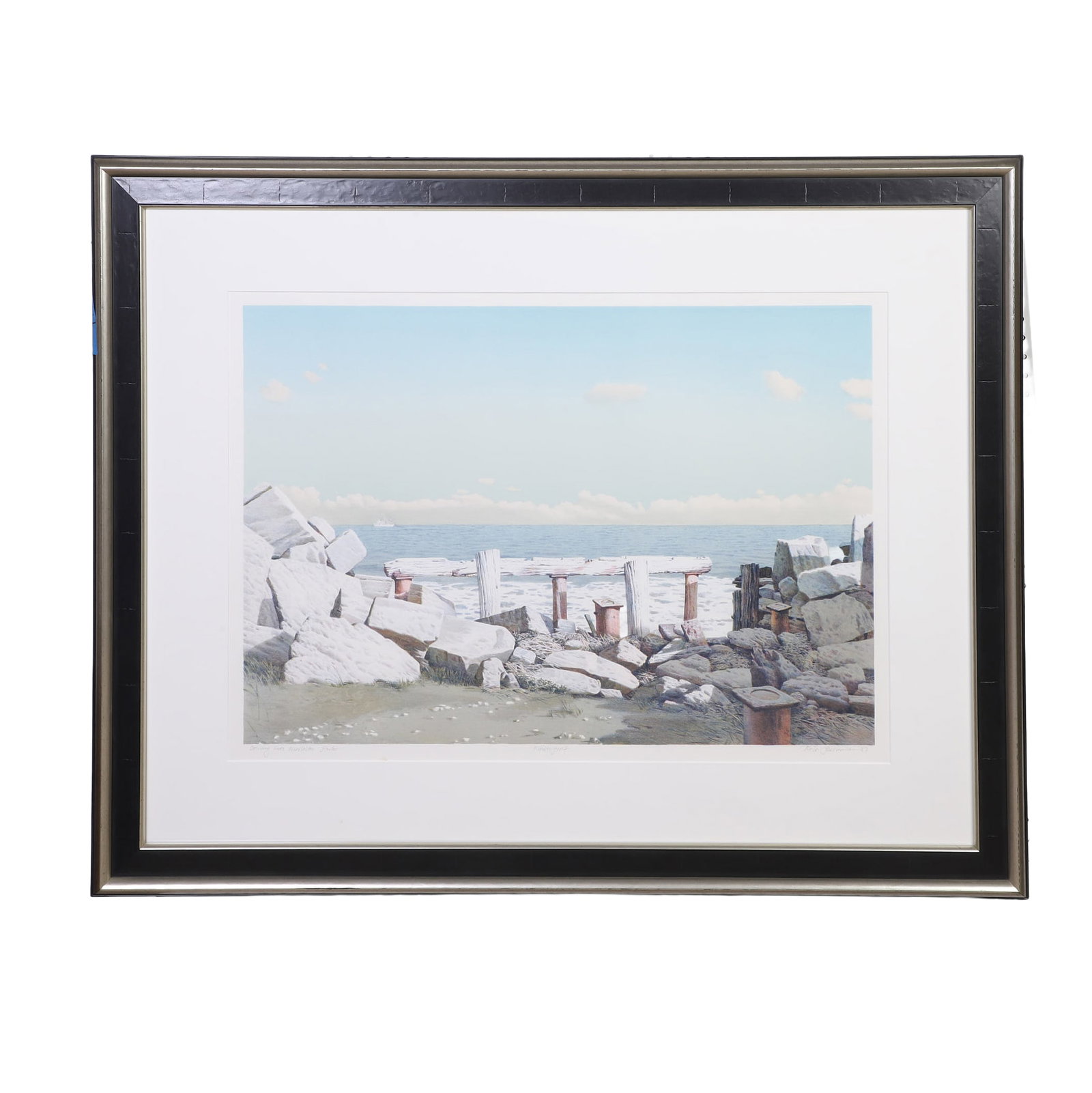 Rasmussen, Keith (American 1948-2006): Keith Rasmussen American 1948-2006 Coming into Charleston Harbor. 1987, Artist's Proof Lithograph Framed under glass. Signed and titled in pencil. 24.25" H x 34.5" W, sight. 38.25" H x 48.5" W, frame