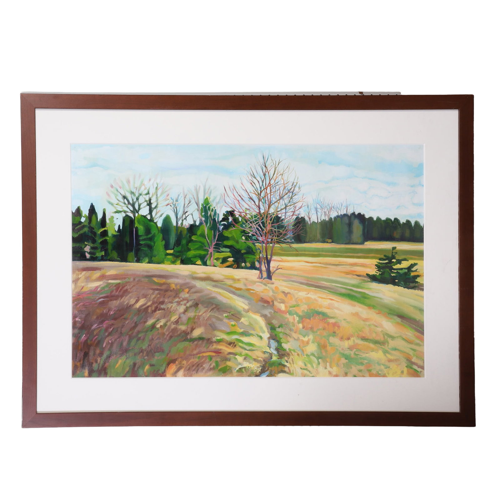 Pritchard, Robb: Robb Pritchard Untitled (Landscape) Oil on paper Unsigned. Image Height: 26 1/4 in, Image Width: 39 3/4 in, Framed Height: 36 in, Framed Width: 49 3/4 in