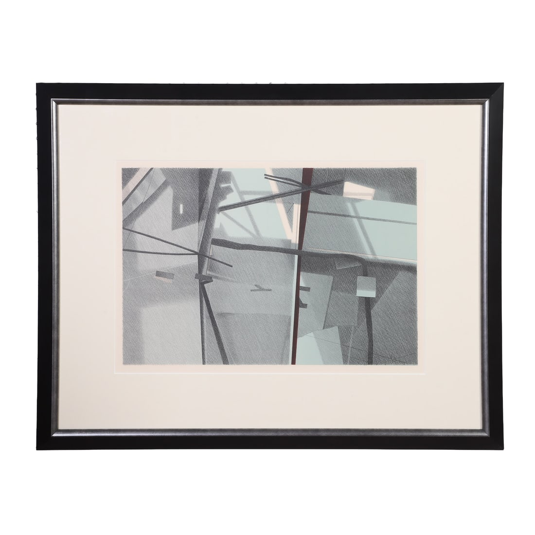 Hettmansperger, Susan (American b. 1948): Susan Hettmansperger American b. 1948 End of My Line Lithograph Numbered, of an edition. Framed under glass. Image Height: 14 in, Image Width: 24 in, Framed Height: 25 in, Framed Width: 32 in
