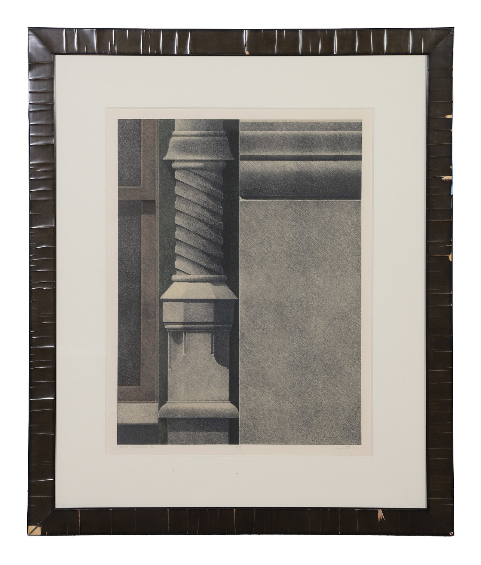 Kepets, Hugh (American b.1946): Hugh Kepets American b.1946 Lower Broadway I, 1977 Lithograph. Artist's proof. Framed under glass. Signed. Image Height: 30 in, Image Width: 22.25 in, Framed Height: 32.5 in, Framed Width: 26.5 in