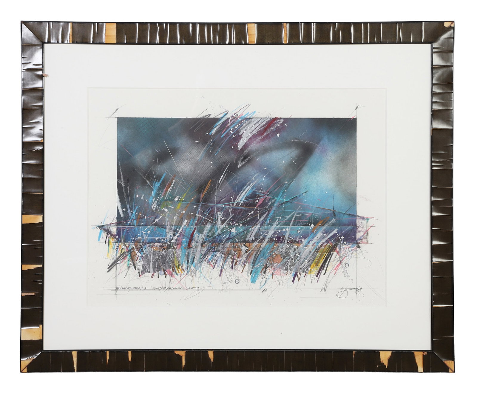 George, William: William George Another November Morning, 1985 Mixed Media primary in one A-A 19" H x 26" W, sight. 30.5" H x 37.5" W, frame.