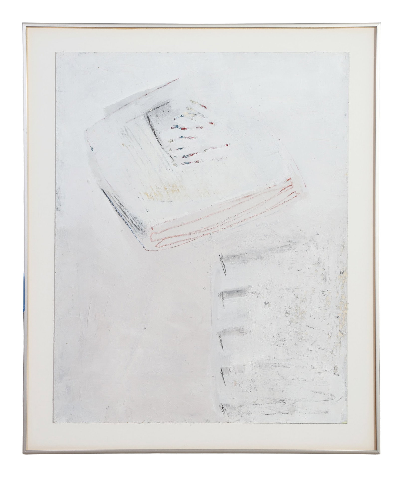 Mitchell, Susan (20th C): Susan Mitchell 20th C Untitled (Abstract Dynamism Composition) Oil on paper Framed under glass. Image Height: 28 in, Image Width: 22 in, Framed Height: 32 1/4 in, Framed Width: 26 3/4 in