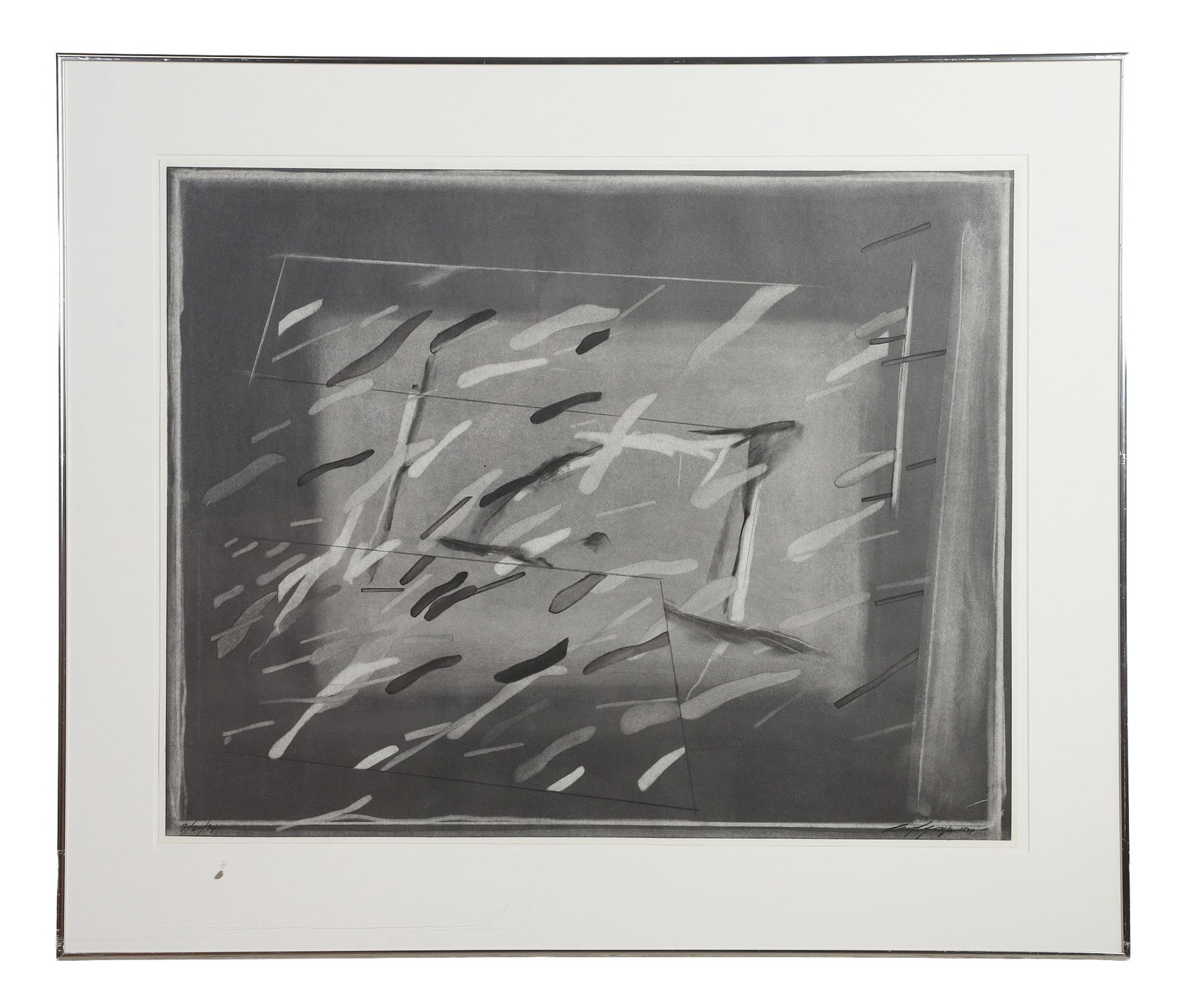 George, Ray (American 1933-2005): Ray George American 1933-2005 Untitled Charcoal on paper Signed lower right, dated 1974 and lower left 7-20-74 Image Height: 26.75 in, Image Width: 34 in, Framed Height: 35.75 in, Framed Width: 42.5