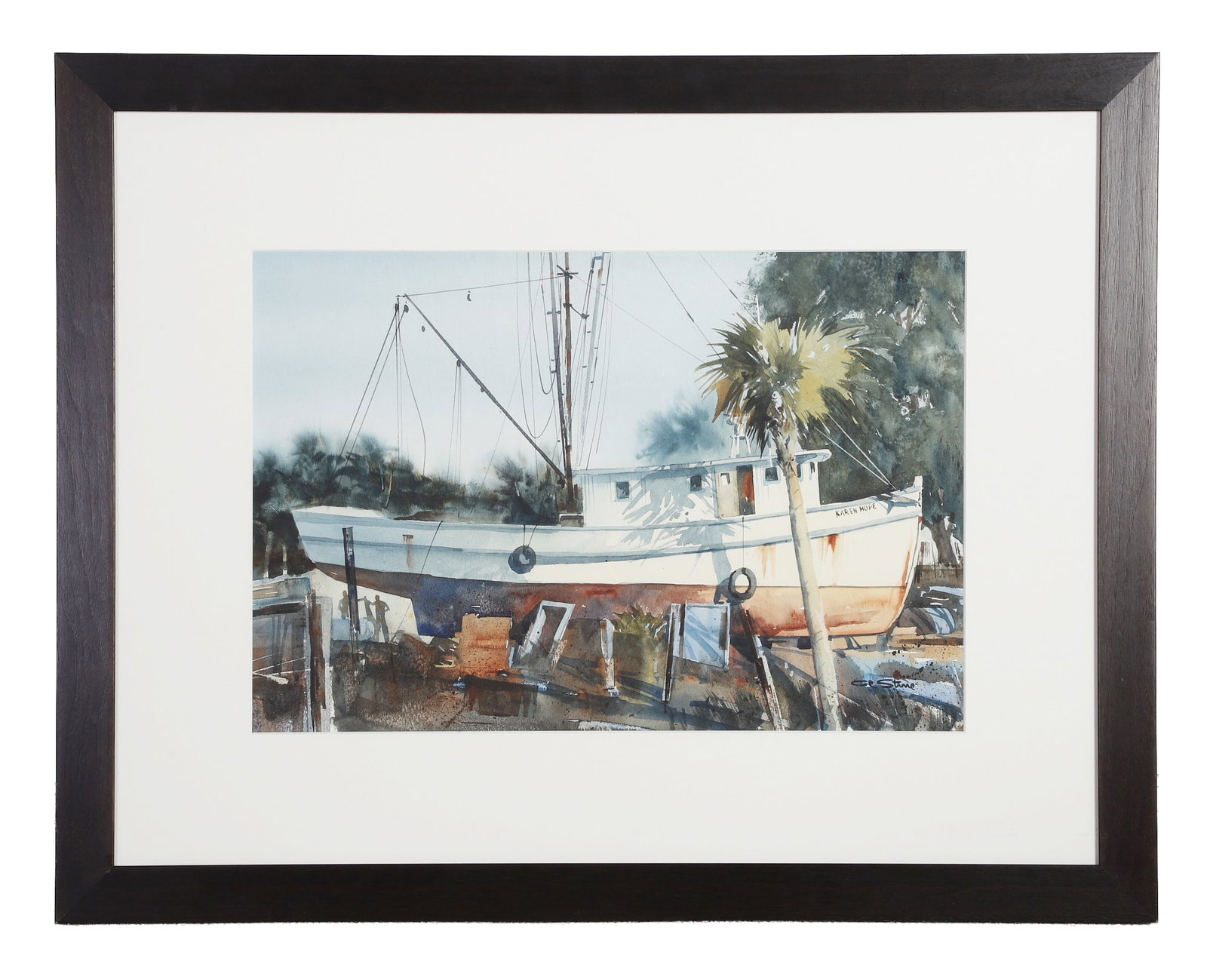Stine, Al (American 1920-2013): Al Stine American 1920-2013 Karen Hope Watercolor Signed LRHC 13.5" H x 20" W, sight. 24.25" H x 30.75" W, frame. Al Stine, TWSA-ASMA Al Stine, a multi talented artist, worked from many easels. He beg