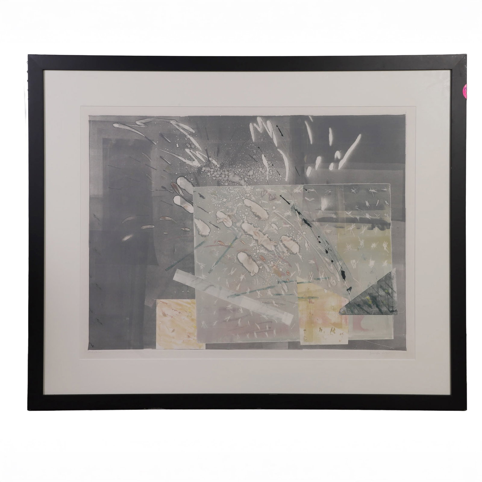 Hilton, Jennifer (American 20th/21st C.): Jennifer Hilton American 20th/21st C. End of the Line Monotype Abstract. Titled and signed in lower margin. H: 26 in, W: 35 in