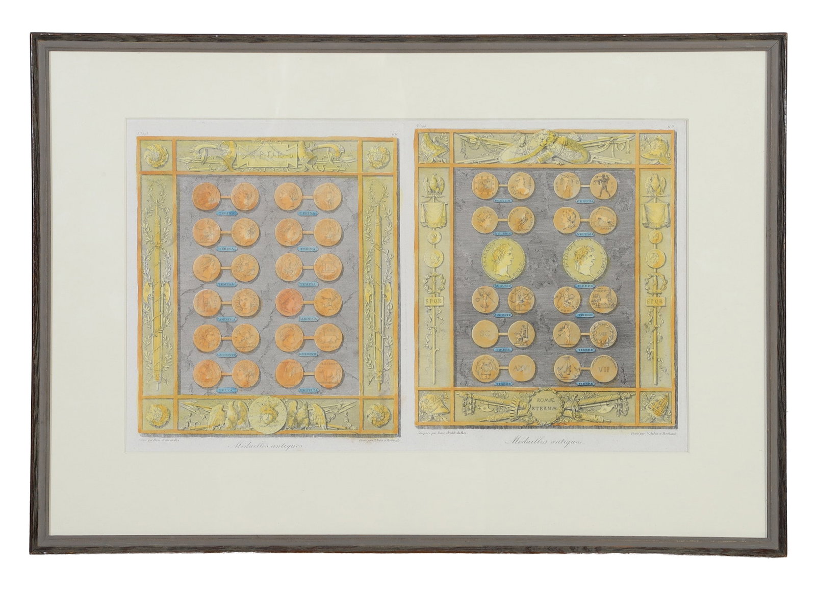 (3) Antique Colored Etchings - 4