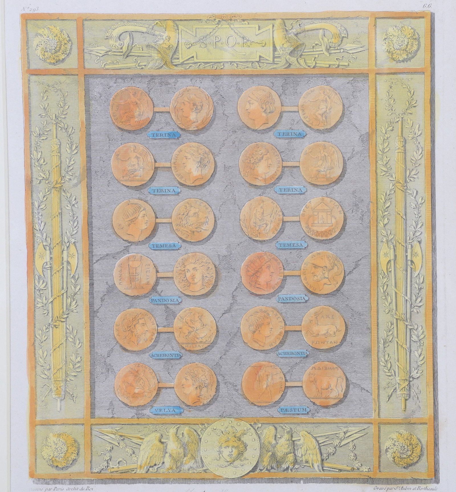 (3) Antique Colored Etchings - 5
