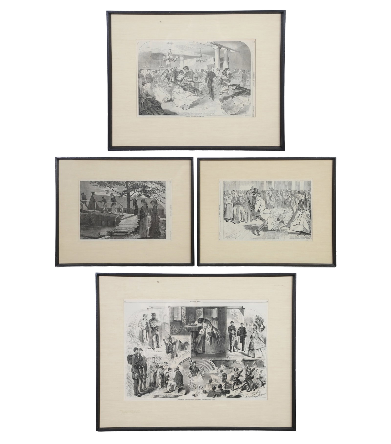 (4) 19th C Harper's Weekly Etchings (1 of 8)