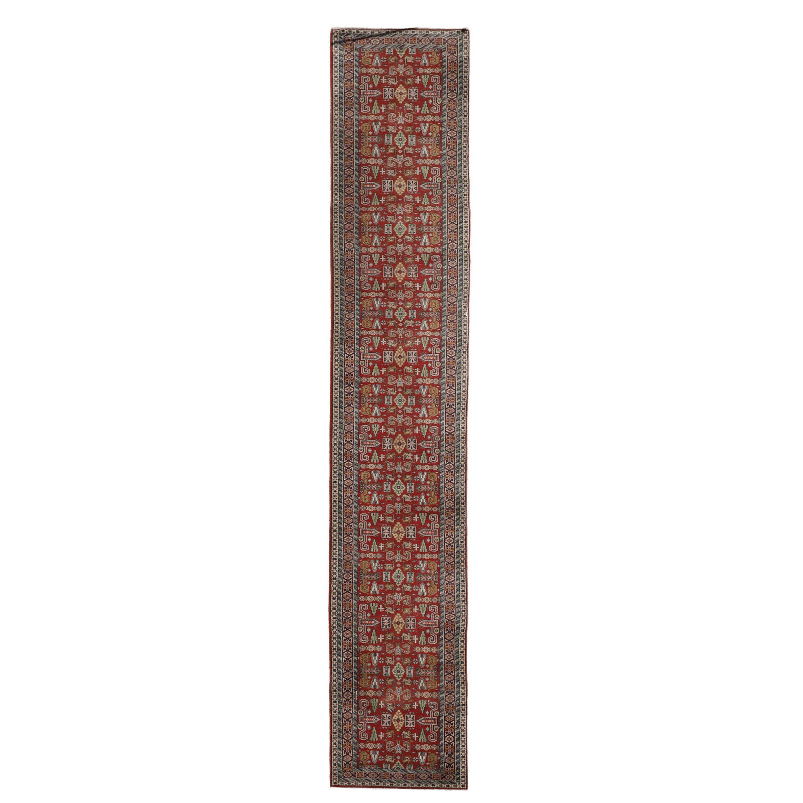 Tribal Caucasian Runner, Rug, 2'7" x 14'11" (1 of 7)