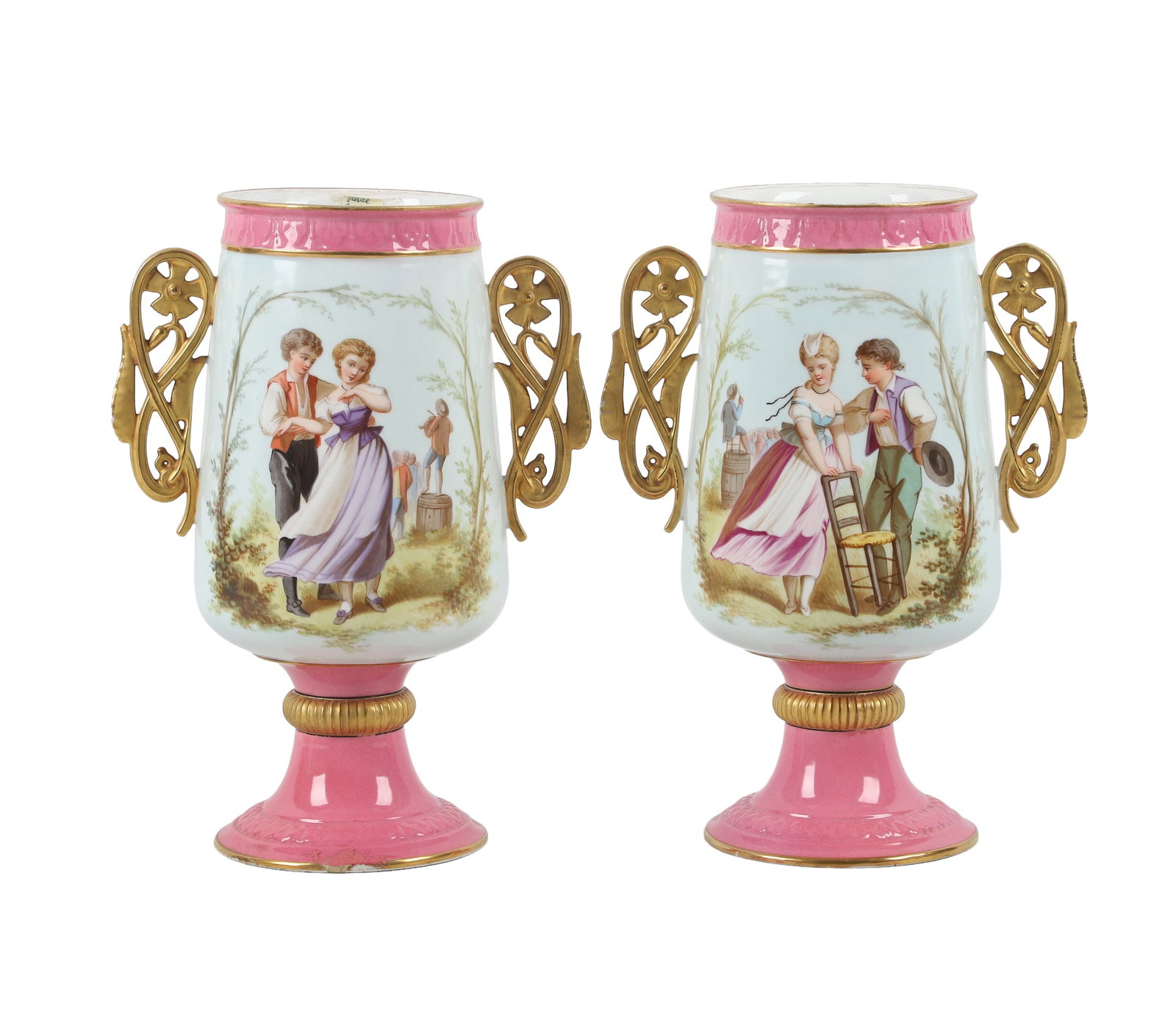 Pair of Haviland Porcelain Footed Vases (1 of 19)