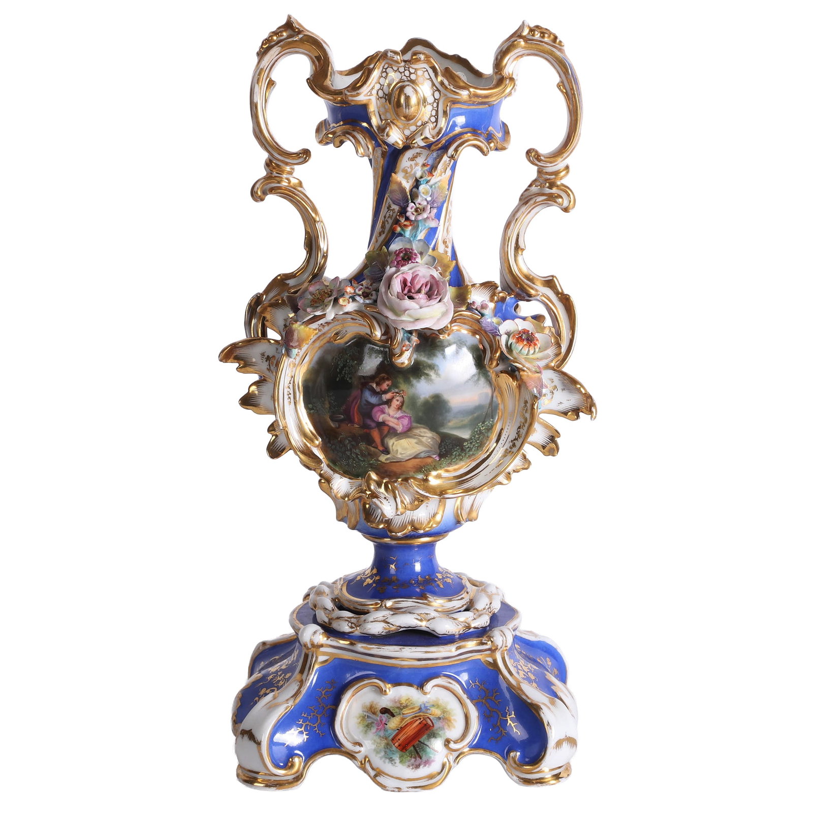 Antique French Rococo Revival Porcelain Vase, After Jacob Petit (1796-1865) (1 of 20)