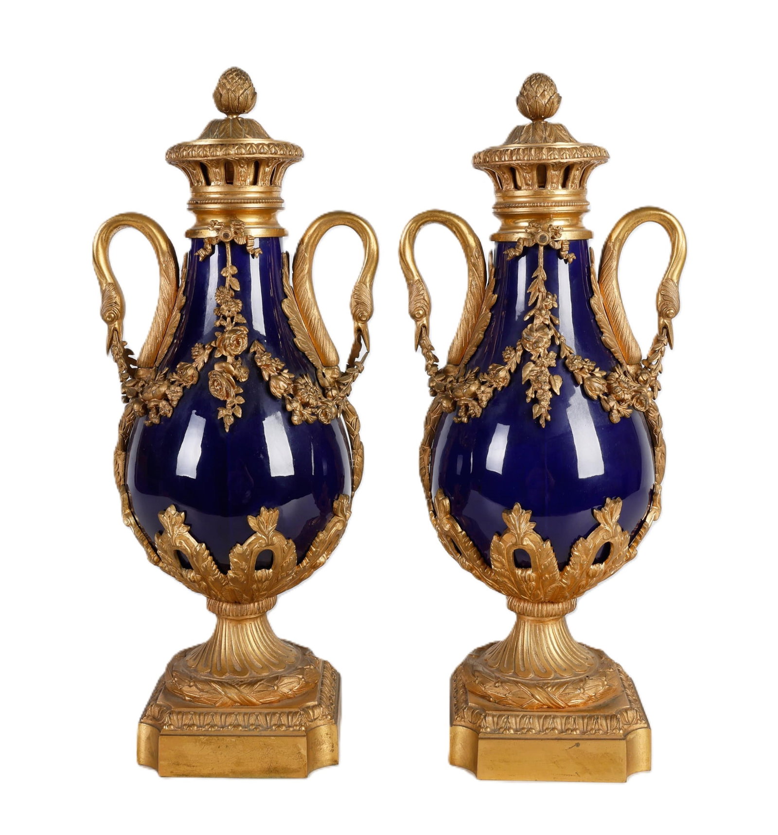 Pair 19th C. Bronze Mounted Porcelain Cassolette (1 of 12)