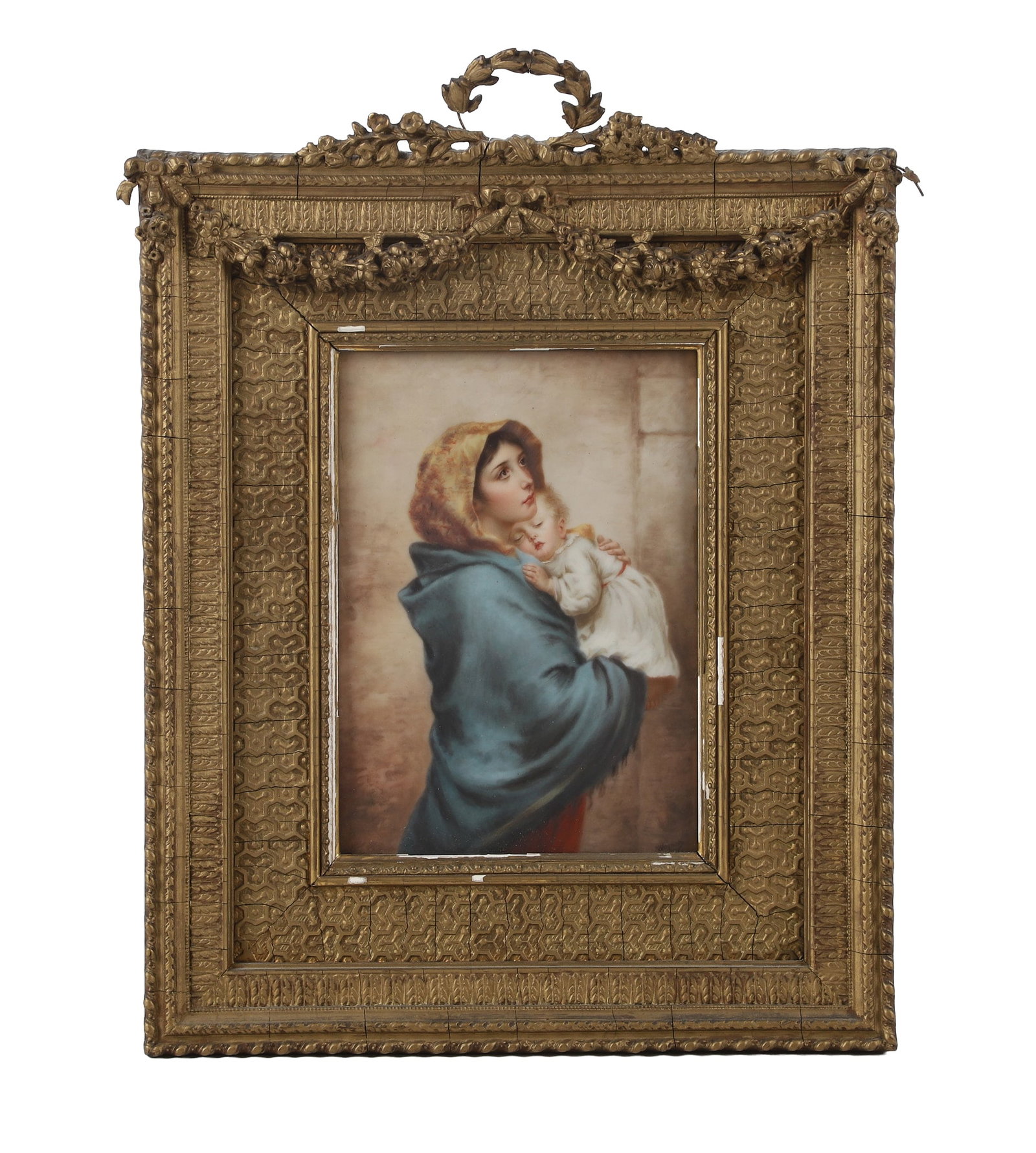 KPM Porcelain Plaque 'Madonnina' After Ferruzi, Signed Wagner (1 of 6)