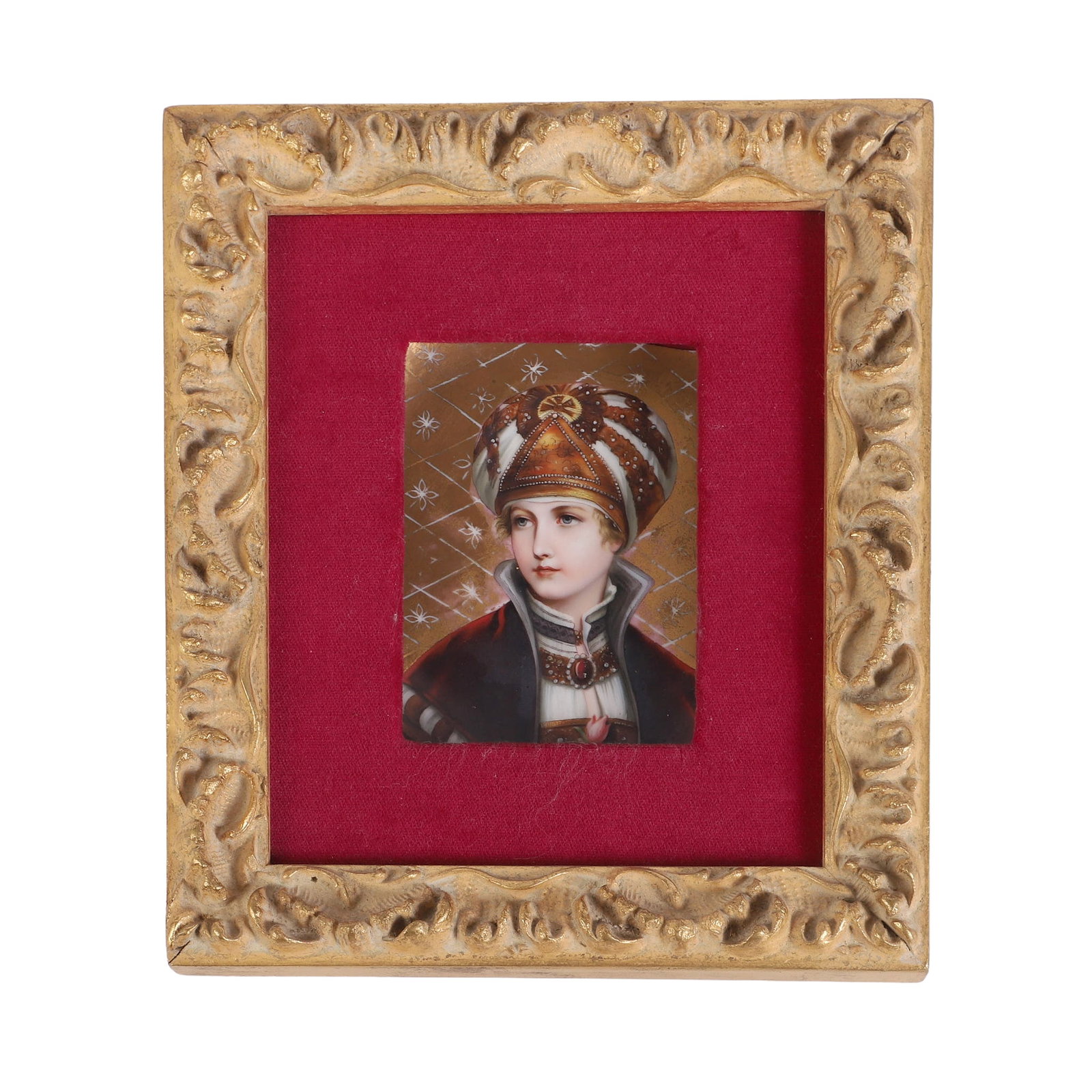 Framed Porcelain Portrait Plate, After Wilhelm Menzler (1 of 4)