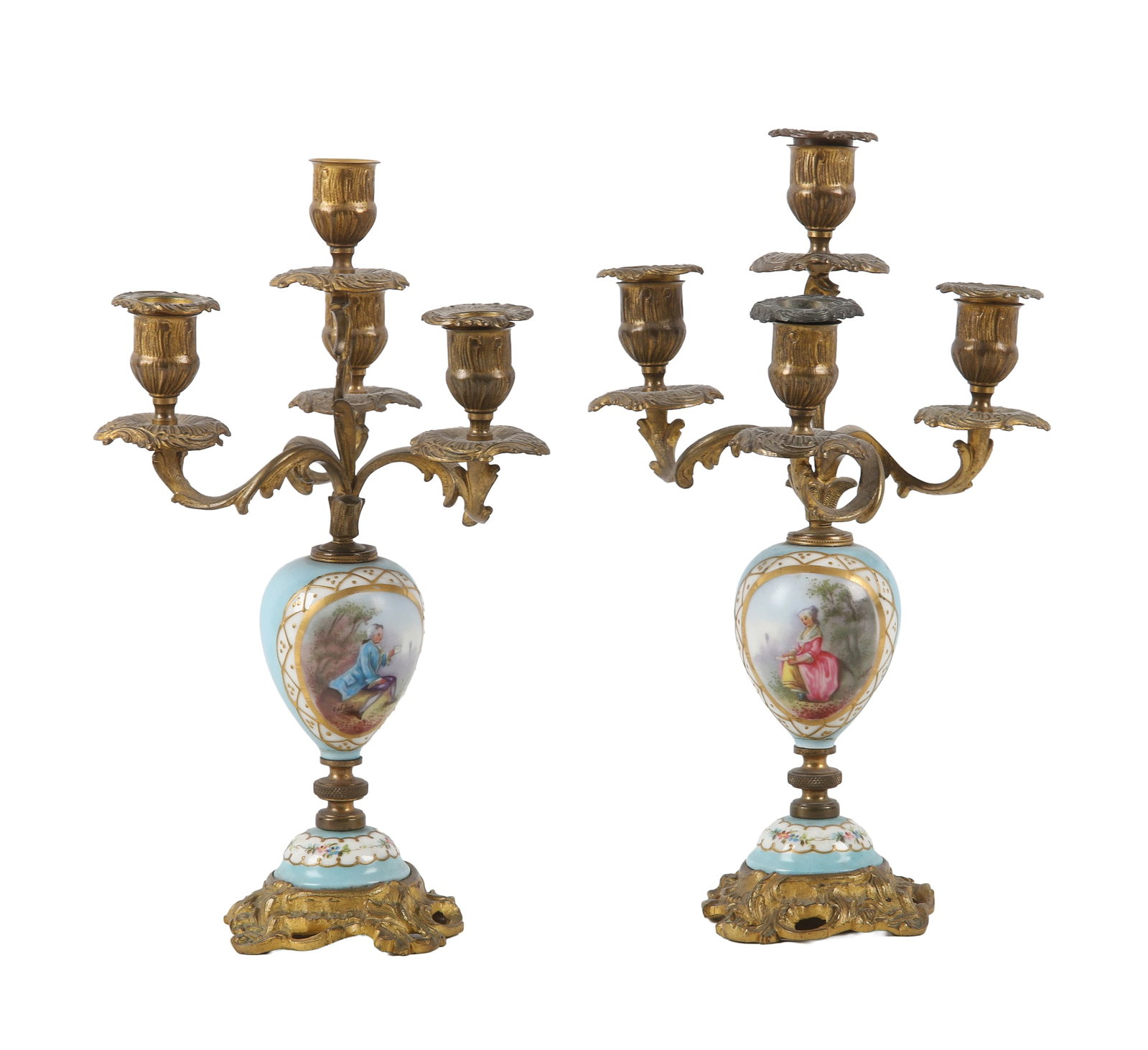 19th C. Sevres Porcelain Bronze Candelabra Pair (1 of 13)
