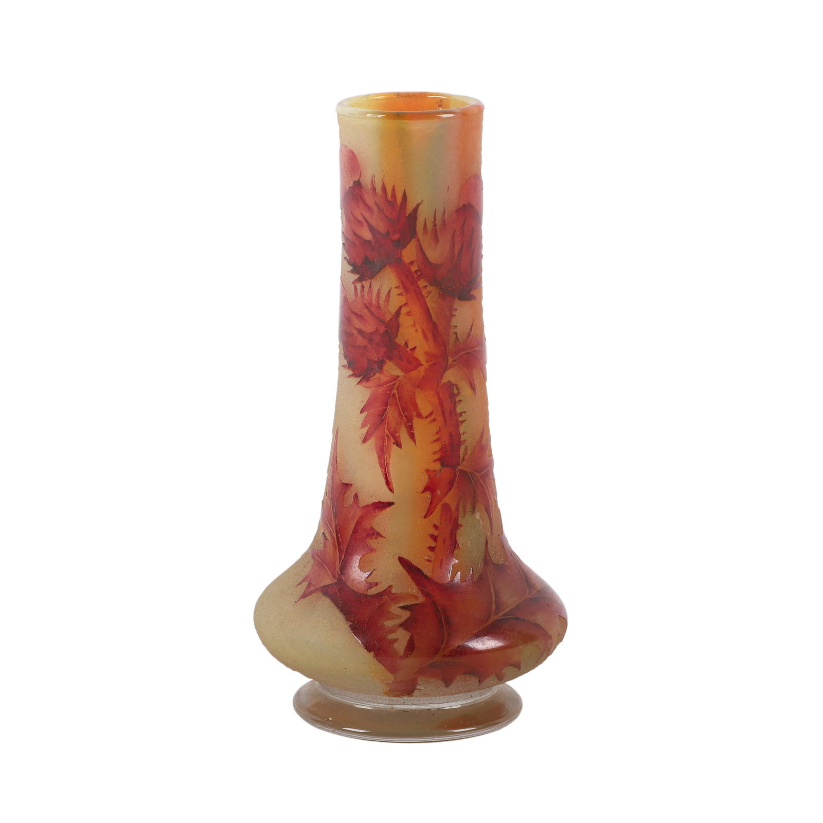 Antique Daum Nancy Thistle Cameo Vase. (1 of 8)