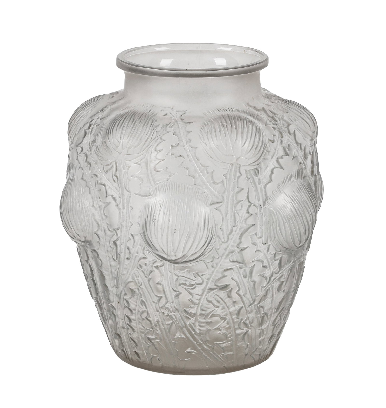Rene Lalique, France 1860-1945, 'Domremy' Pattern Thistle Vase, Glass (1 of 17)