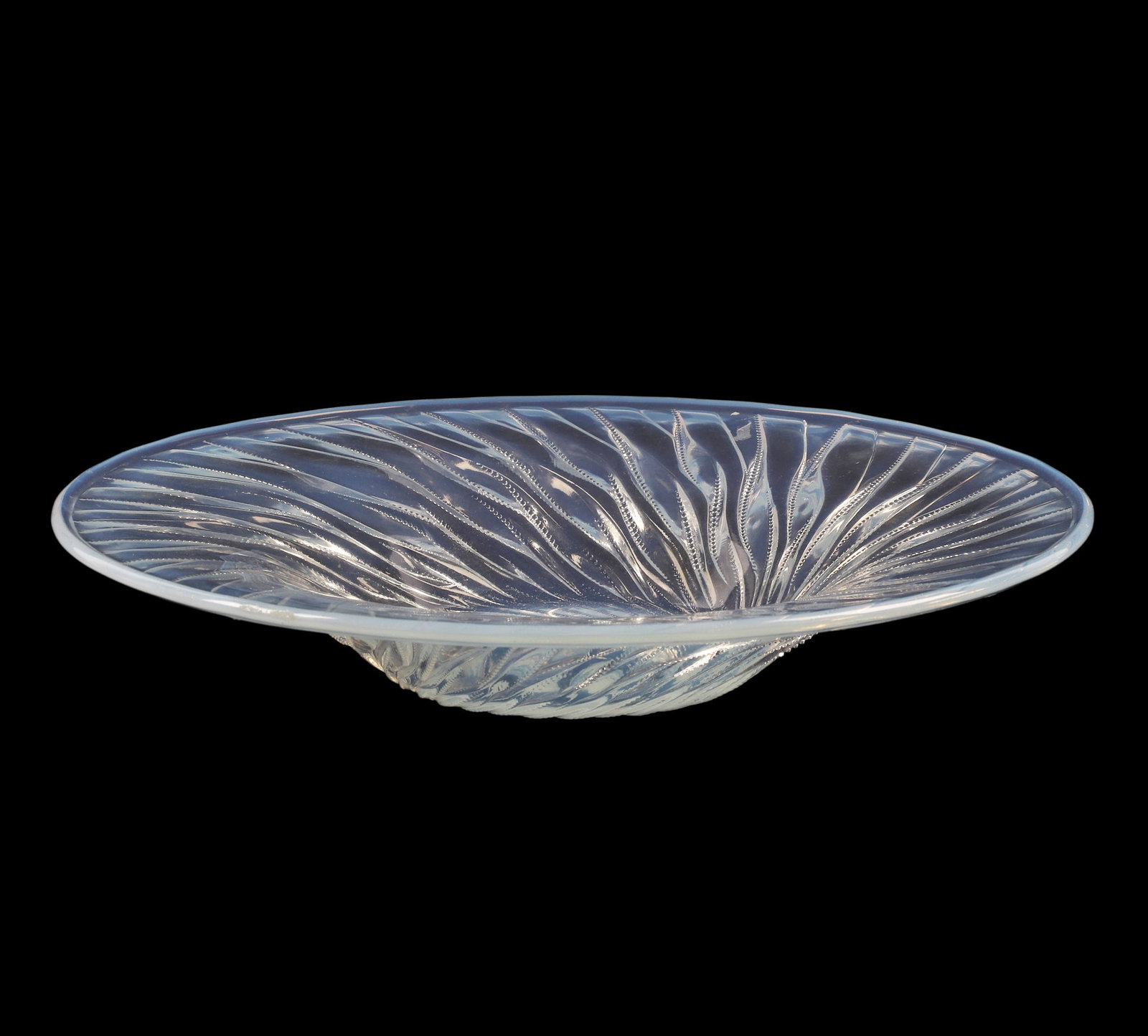 Rene Lalique, France 1860-1945, 'Algues' Pattern Opalescent Coupe Plate, Glass (1 of 11)
