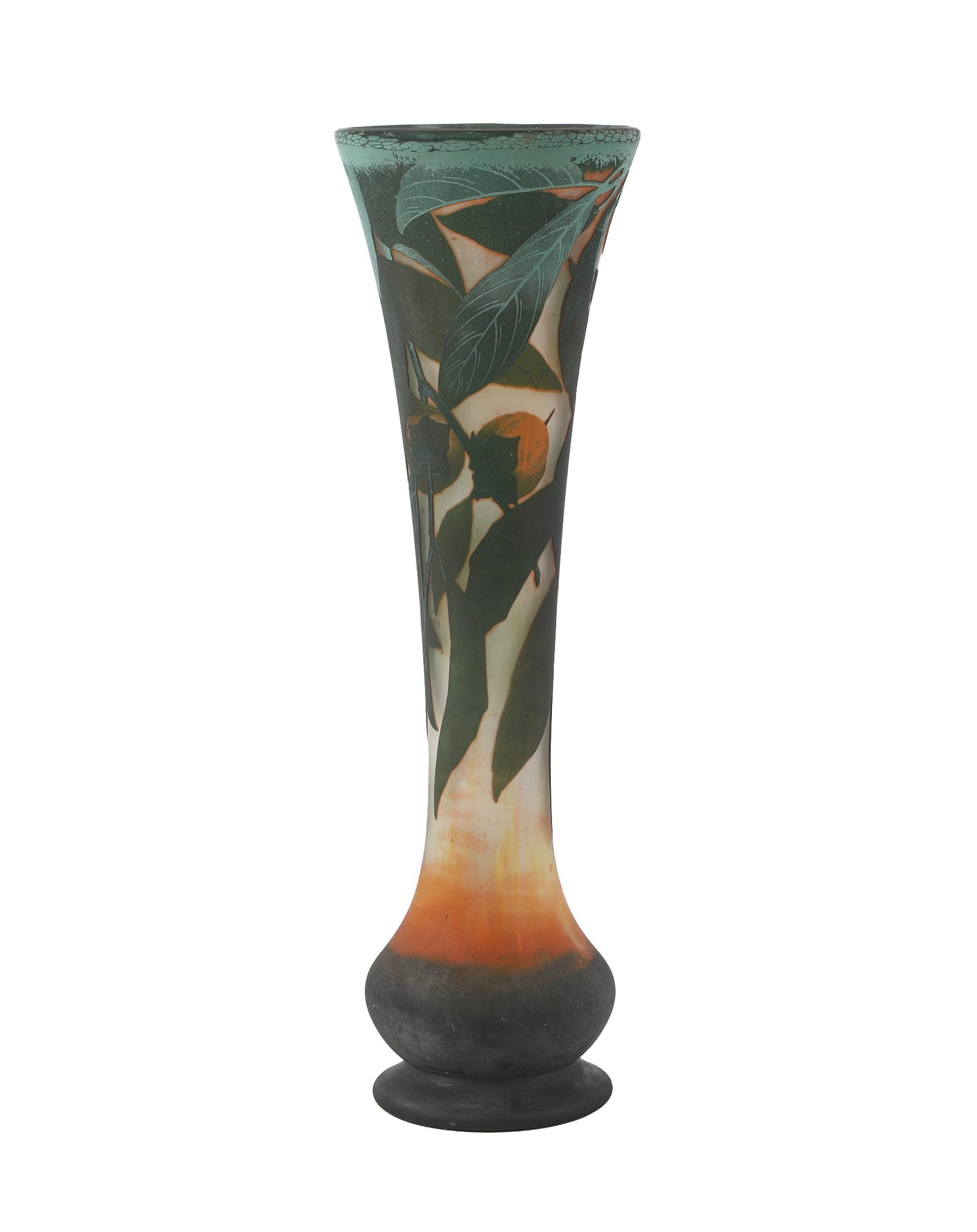 Daum Nancy 'Persimmons' Cameo Art Glass Vase (1 of 13)