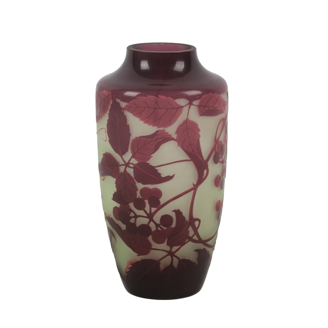 D'Argental' Nancy Daum Style Cameo Art Glass Urn Vase (1 of 11)