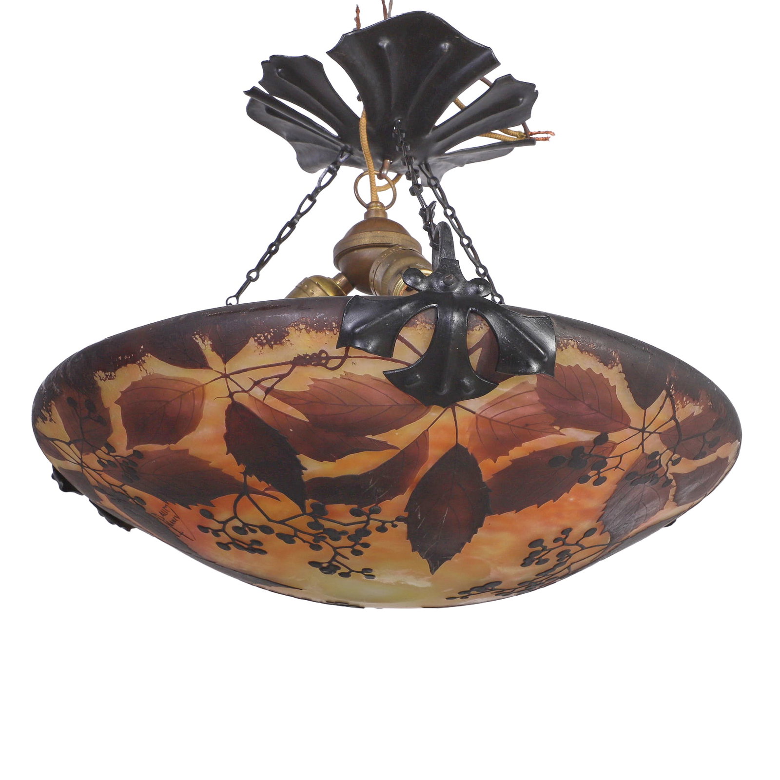 Nancy Daum Cameo Art Glass Plaffonier (1 of 11)