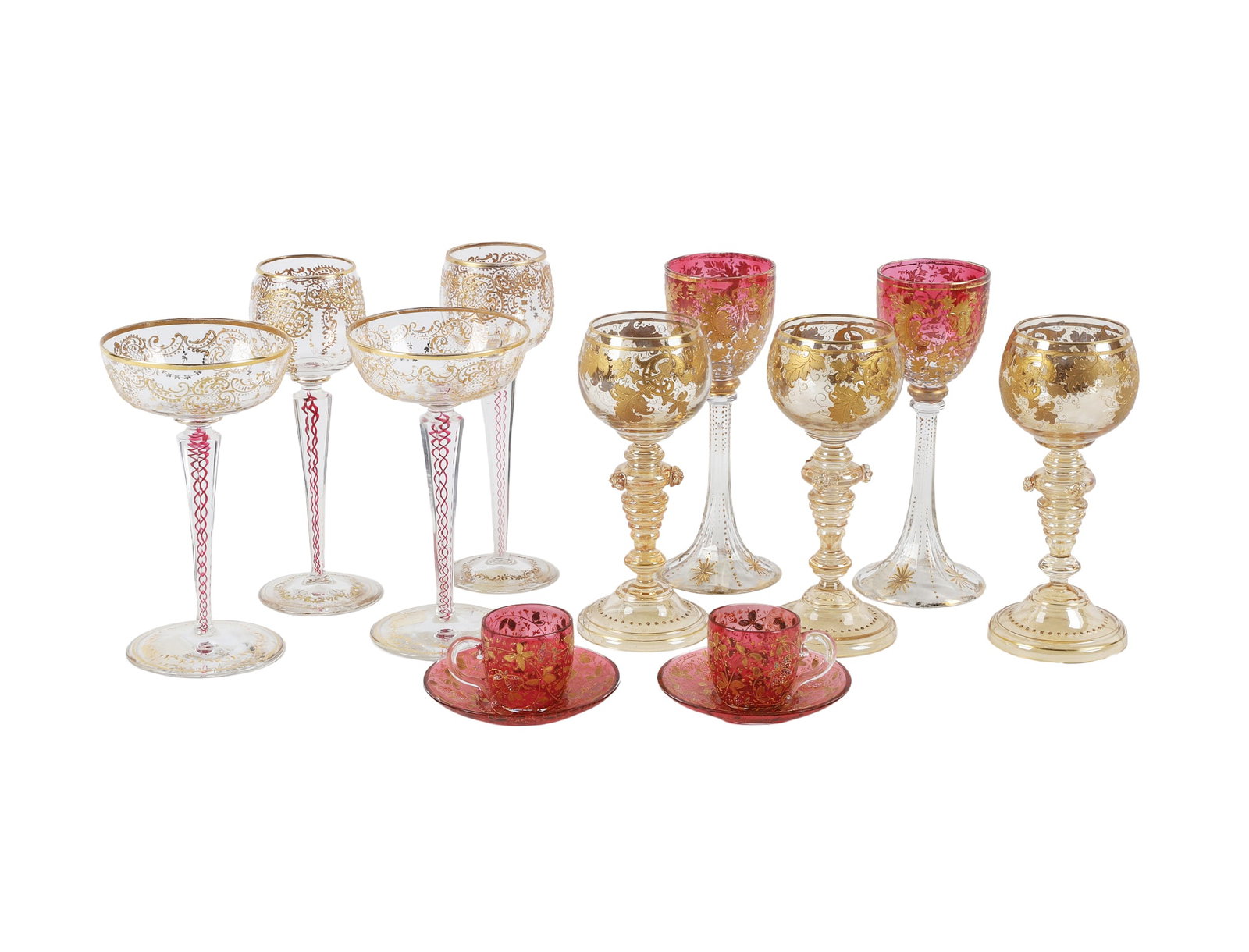 (11) Moser Style Bohemian Enameled Crystal Glassware (1 of 16)