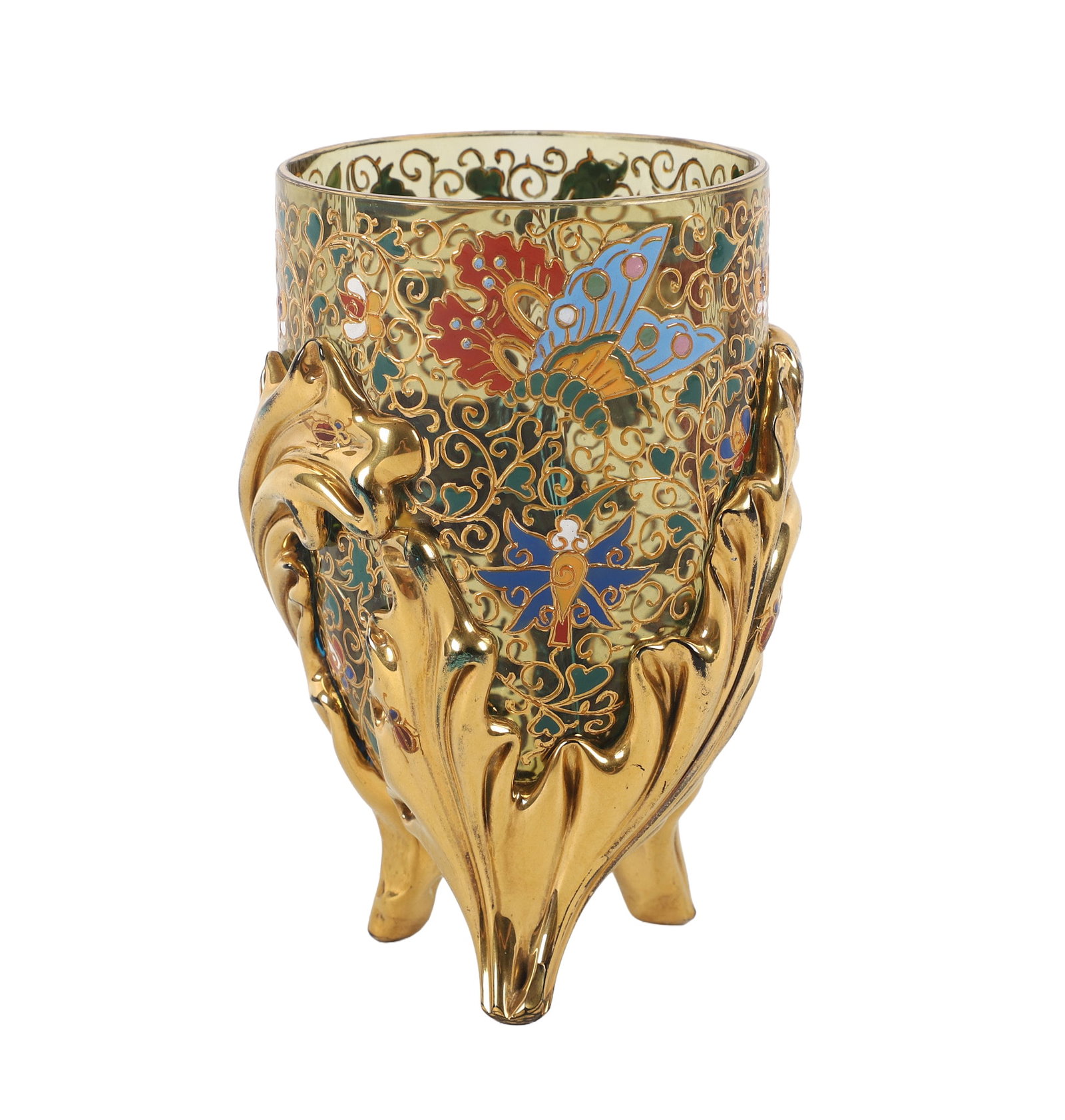 Applied Art Glass Cabinet Vase, After Moser (1 of 11)