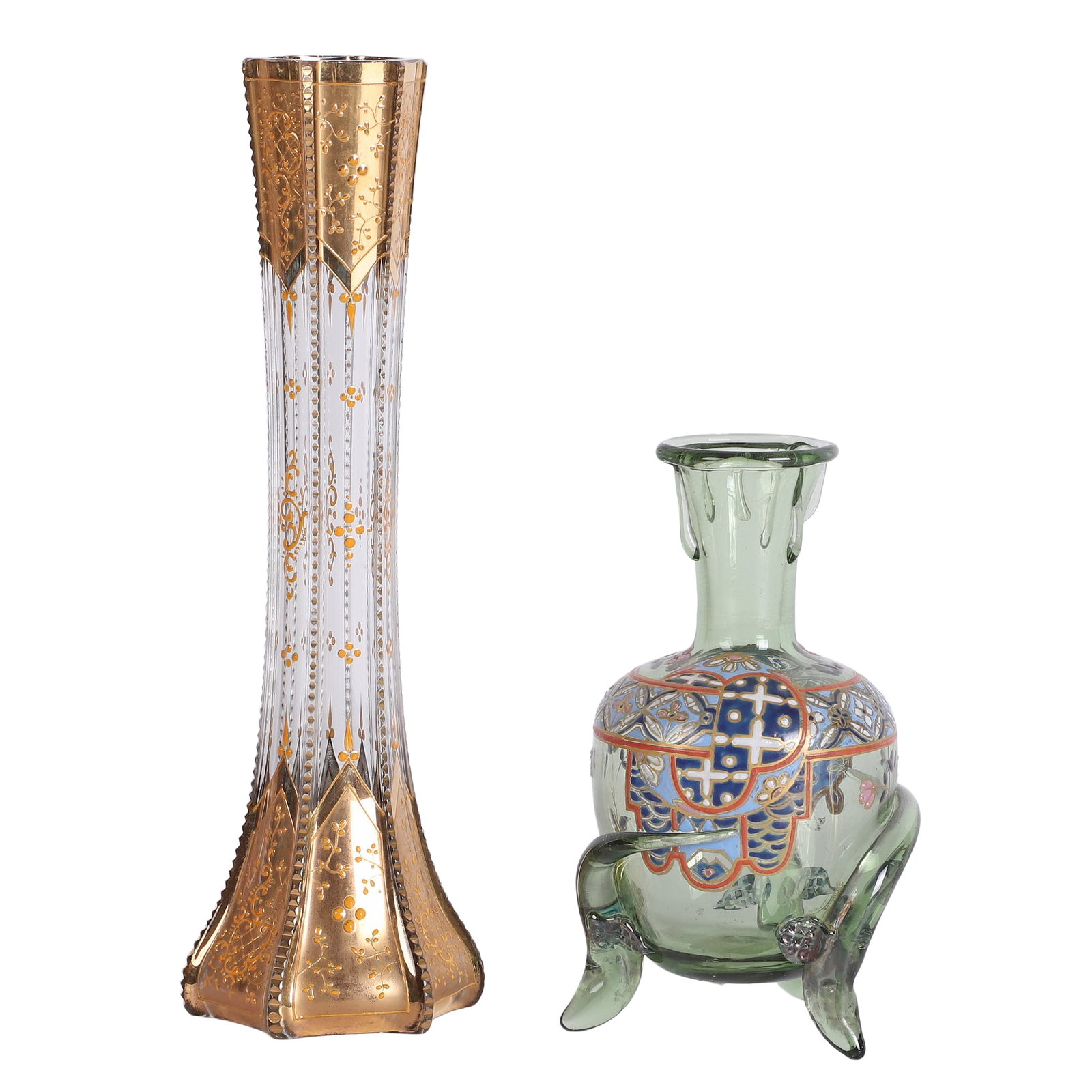 (2) Moser Style Art Glass Vases (1 of 16)
