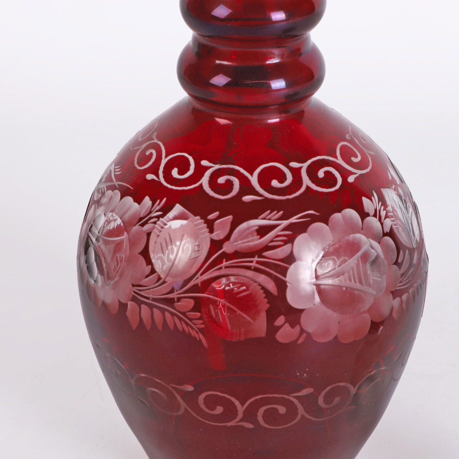 (4) Antique Ruby/Cranberry Glass Selection - 12