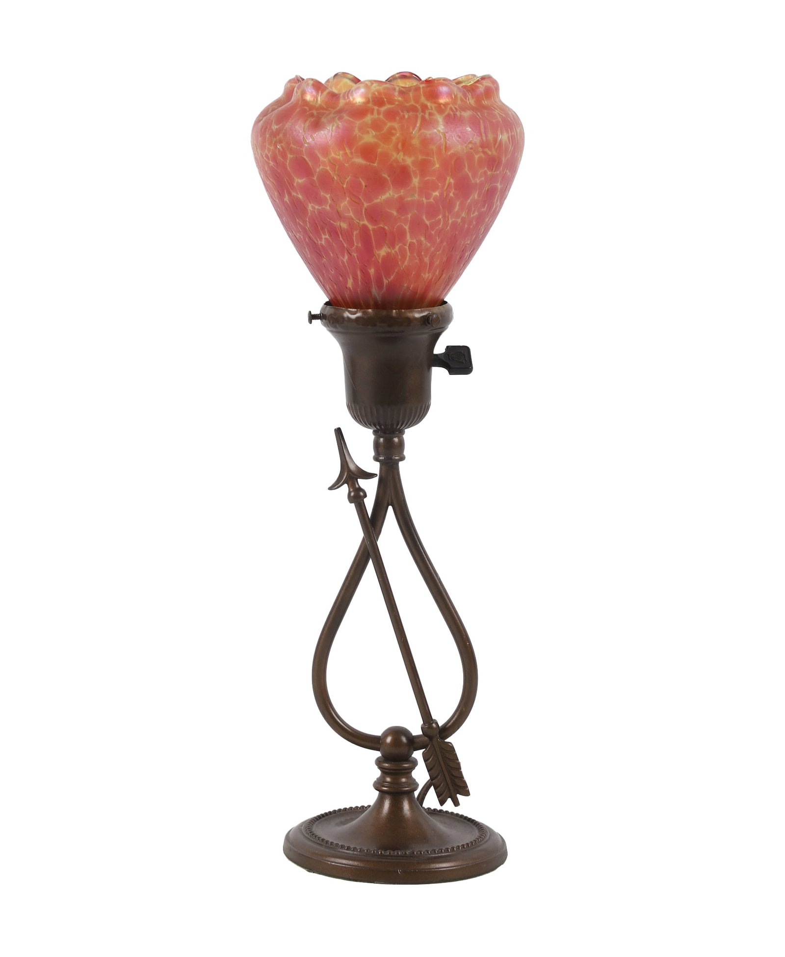Art Nouveau Art Glass Arrow Lamp, After Loetz (1 of 9)