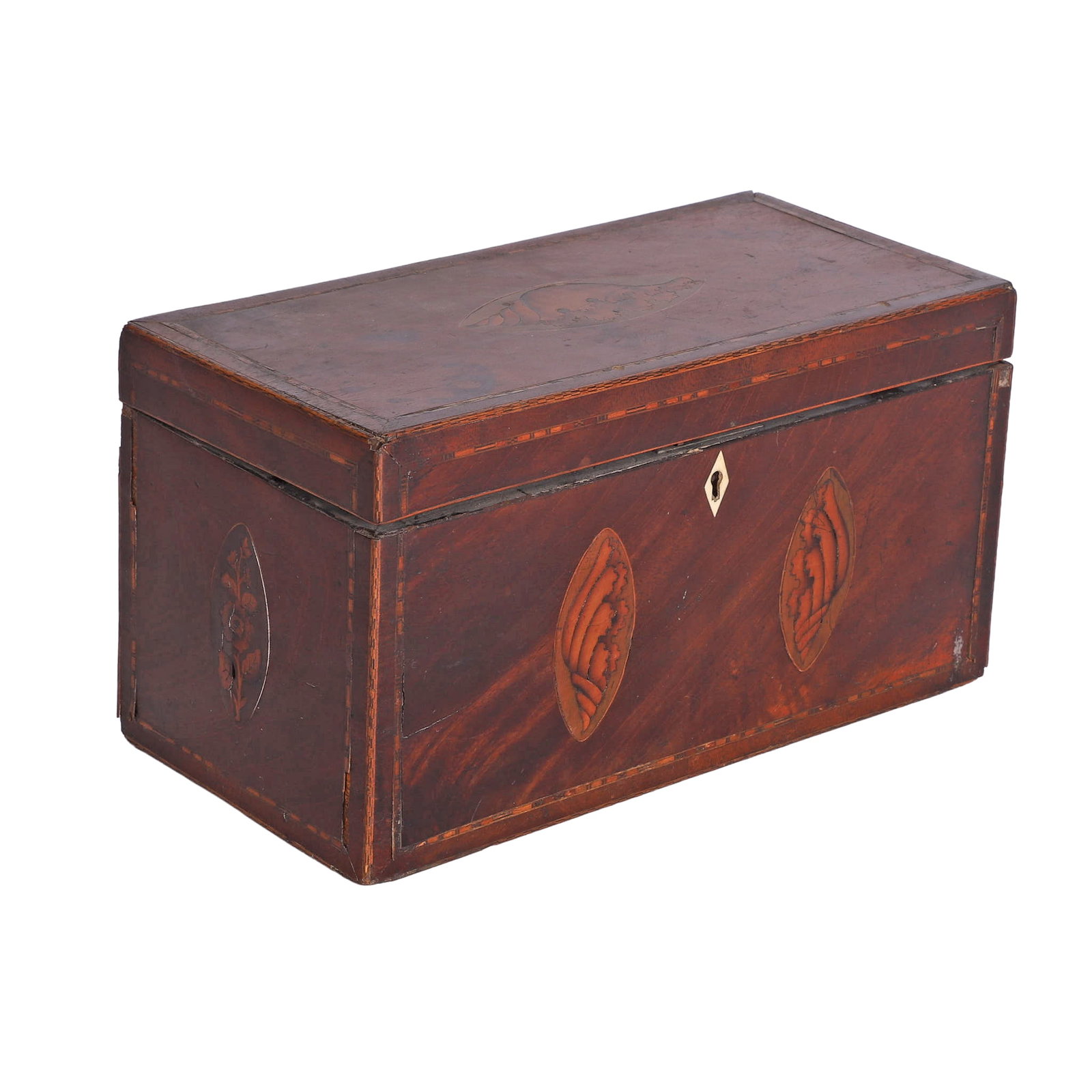 Victorian Wood Inlay Tea Caddy (1 of 11)