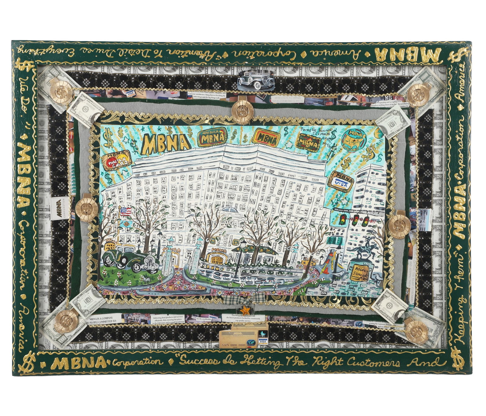Pamella Bounds Seeman, American 20th/21st C, MBNA America, 1996, Mixed media assemblage. (1 of 15)