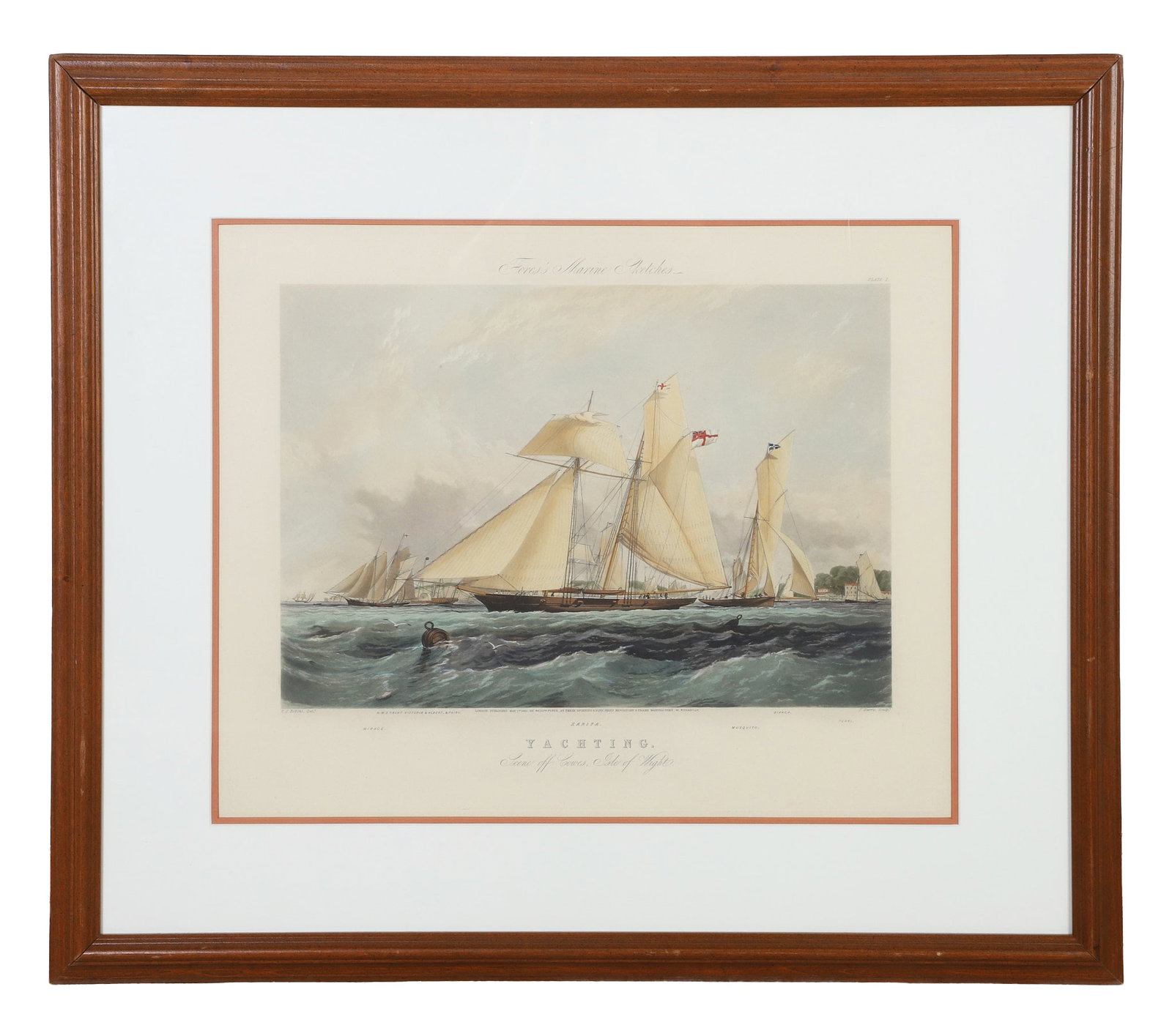 Thomas Sewell Robins, British 1810-1880, Fores's Marine Sketches. Plate 1. Yachting. Scene off (1 of 4)