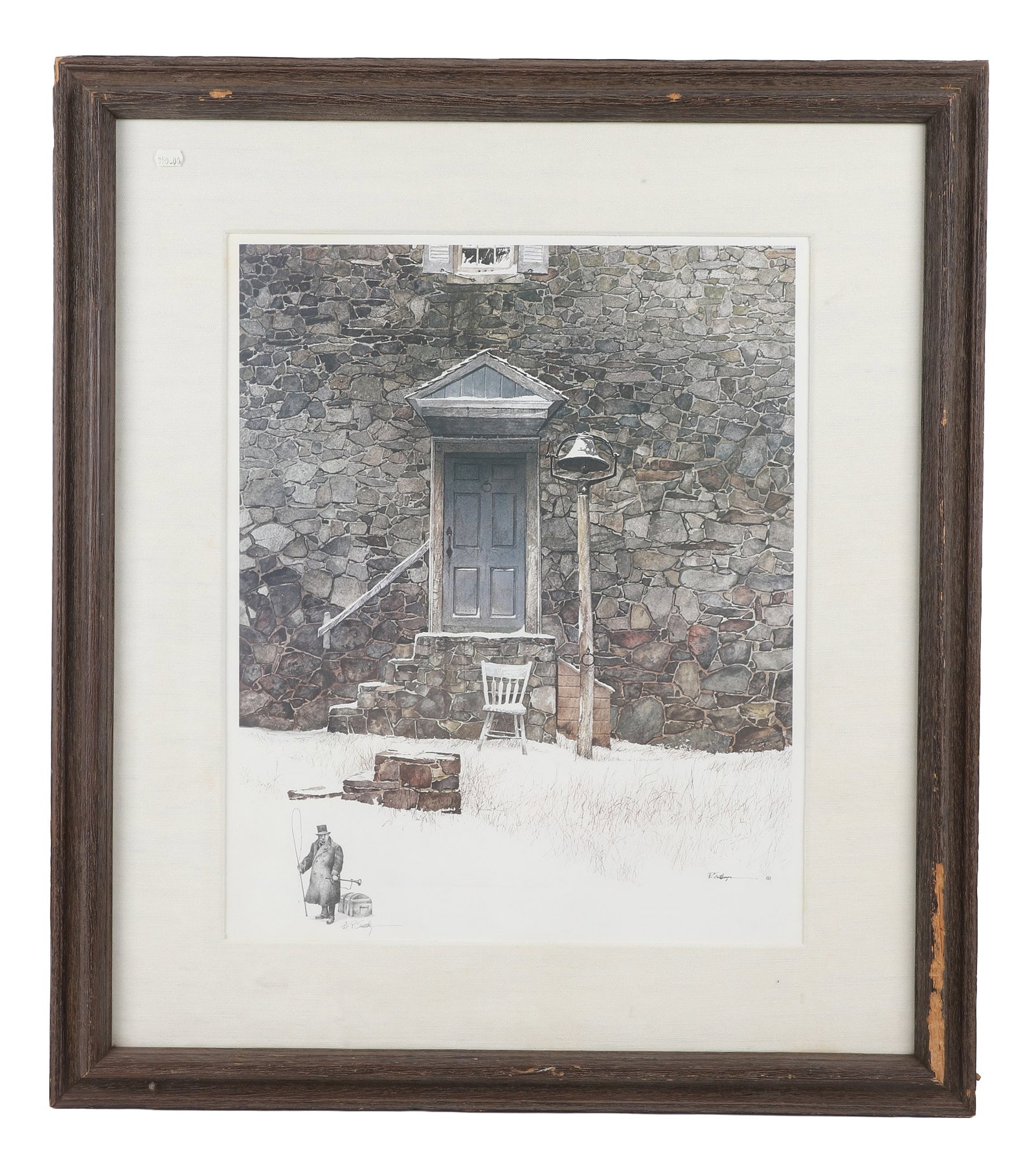 Peter Sculthorpe, Candadian/American 1948, The Coachman's Post, Lithograph: Peter Sculthorpe Candadian/American, 1948 The Coachman's Post Lithograph Of an edition numbered 3/25. Pencil signed below remarque image of the coachman. framed under glass. Size - sight: 21.25" H x 1
