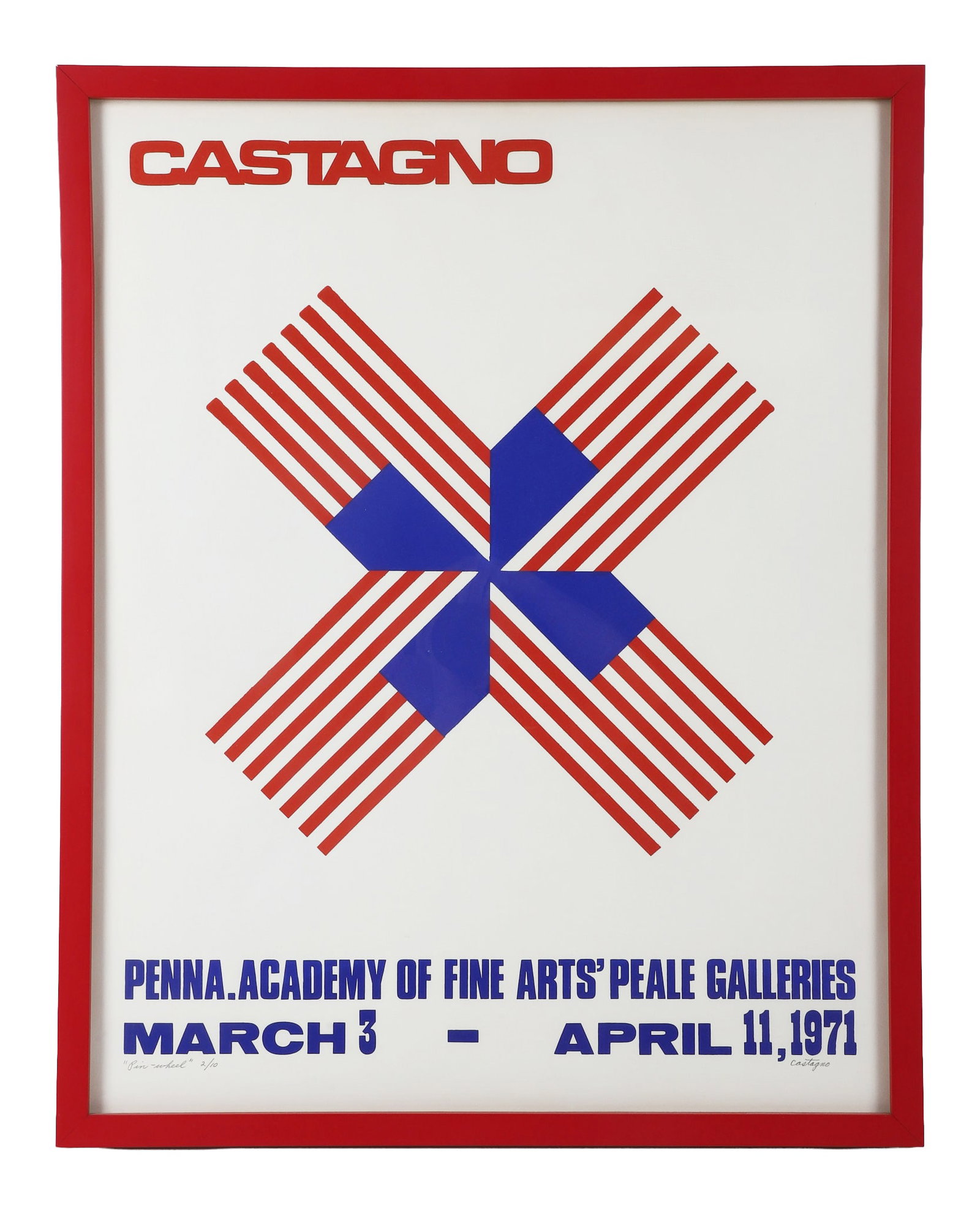 John Castagno (1930-2018) PAFA Exhibition Poster, 1971 (1 of 6)