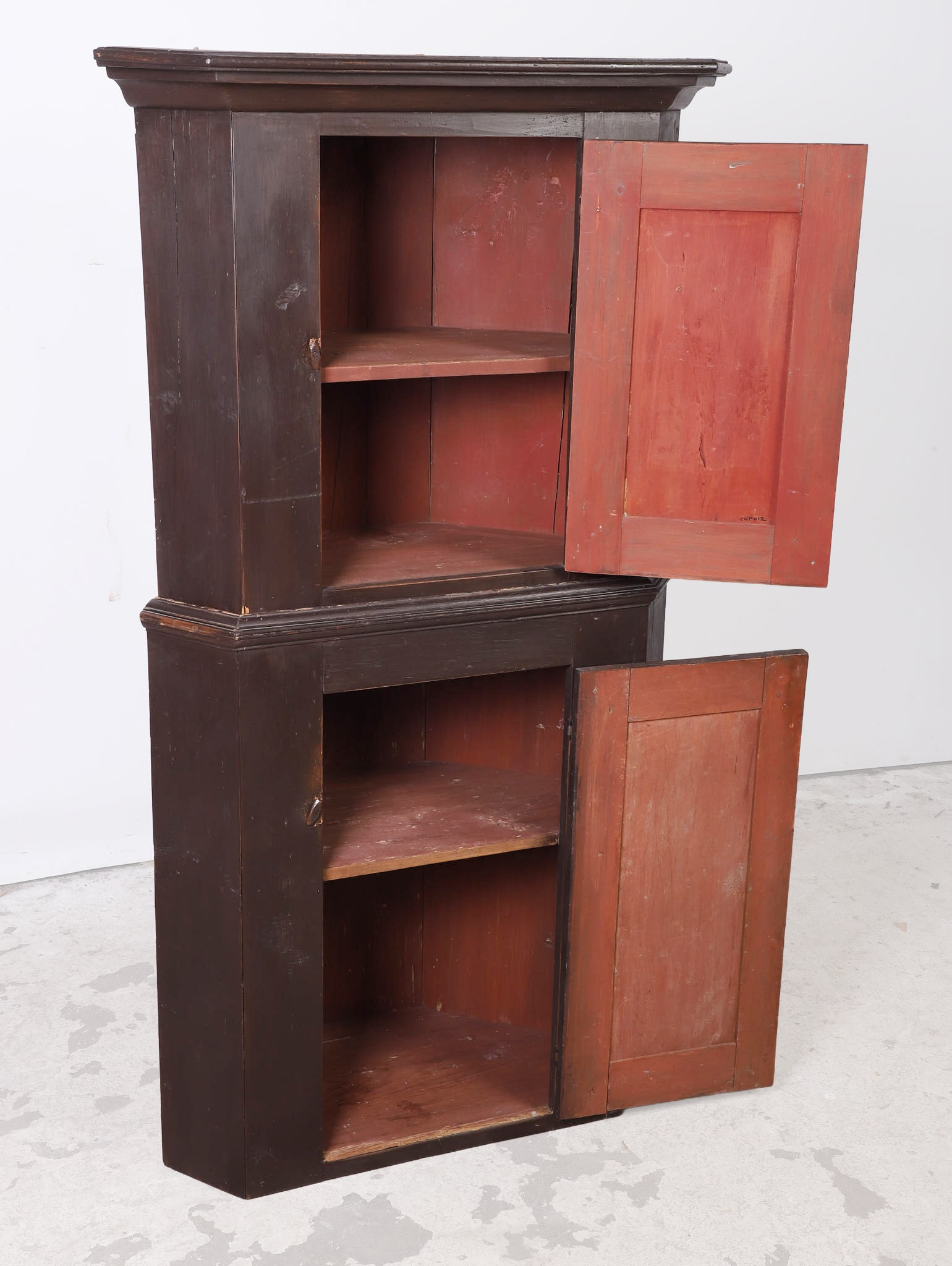 Rustic Pine Corner Cupboard - 5